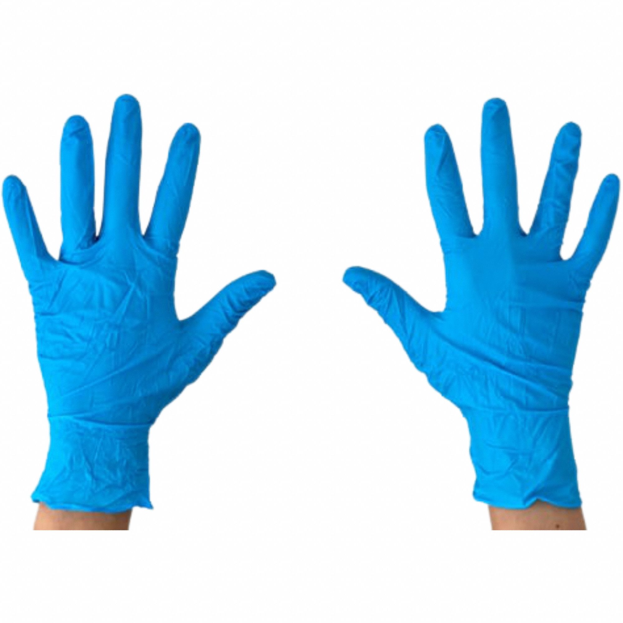 Disposable Gloves: Chemical-Resistant/Food-Grade/Gen Purpose, L ( 9 1/2 ), 8 mil, 50 PK