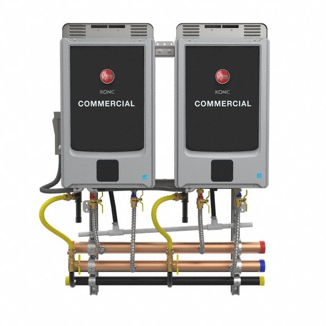 Gas Tankless Water Heater: Outdoor, 2 Units, Freestanding, LP, 1, 199, 400 BtuH, 11.1 gpm