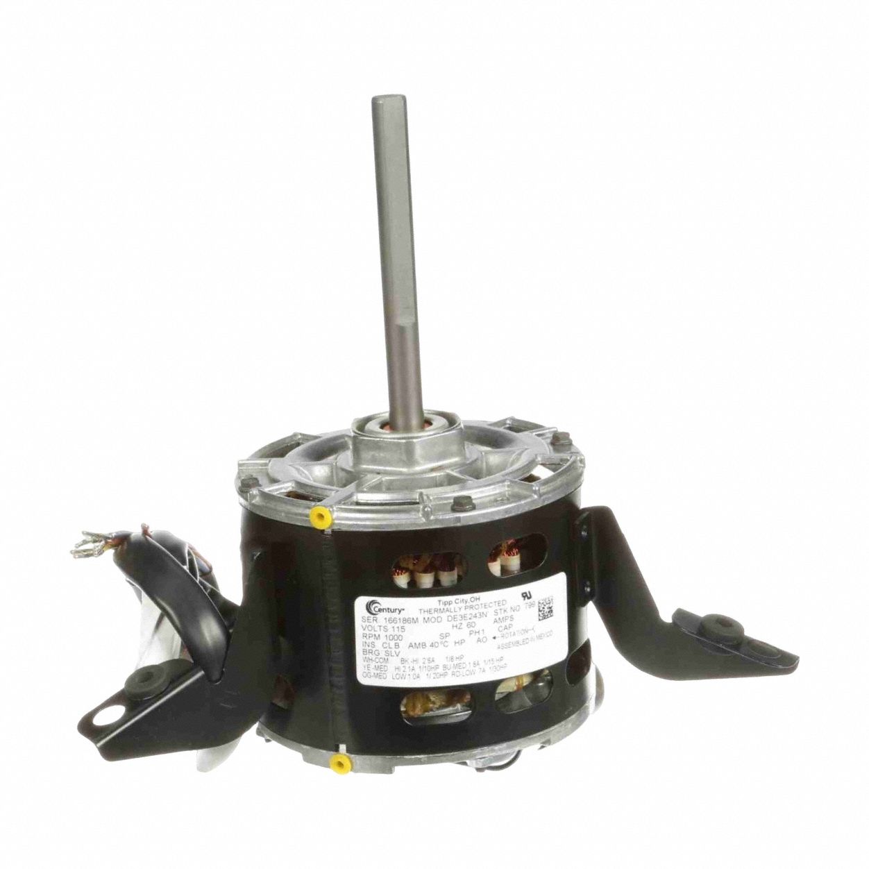 Direct Drive Blower Motor: Resilient Ring, Permanent Split Capacitor, Single Phase, 1/4 hp