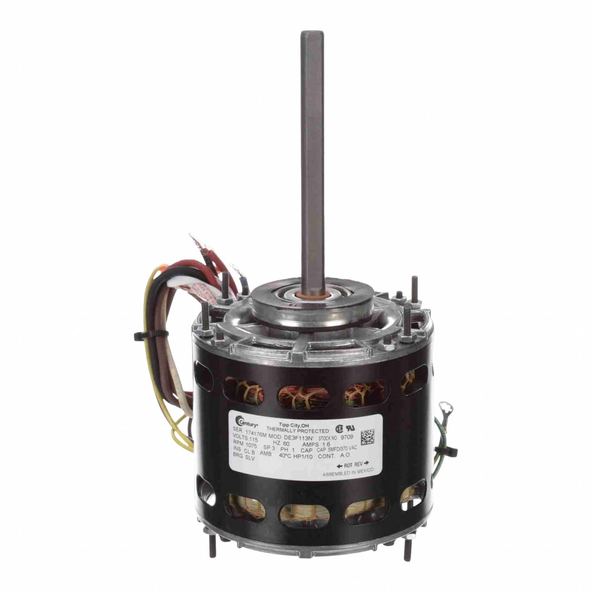 Direct Drive Blower Motor: Resilient Ring, Permanent Split Capacitor, Single Phase, 1/10 hp