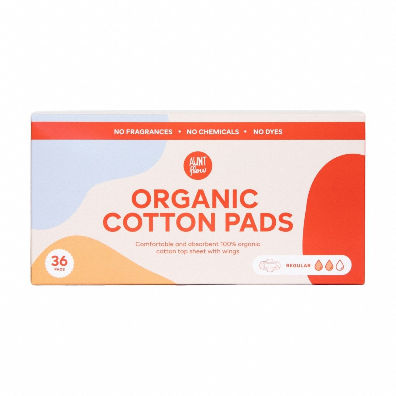 Sanitary Napkin: Regular, Cotton, Adhesive Wings/High Absorbency, 4 3/4 in Lg, 36 PK