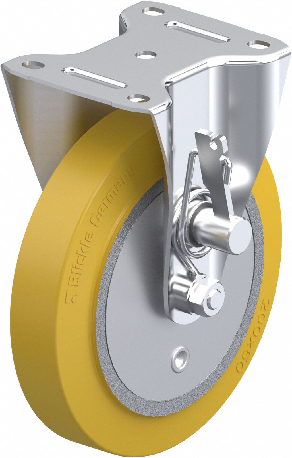 Plate Caster, Rigid, Polyurethane, 9 1/4"H