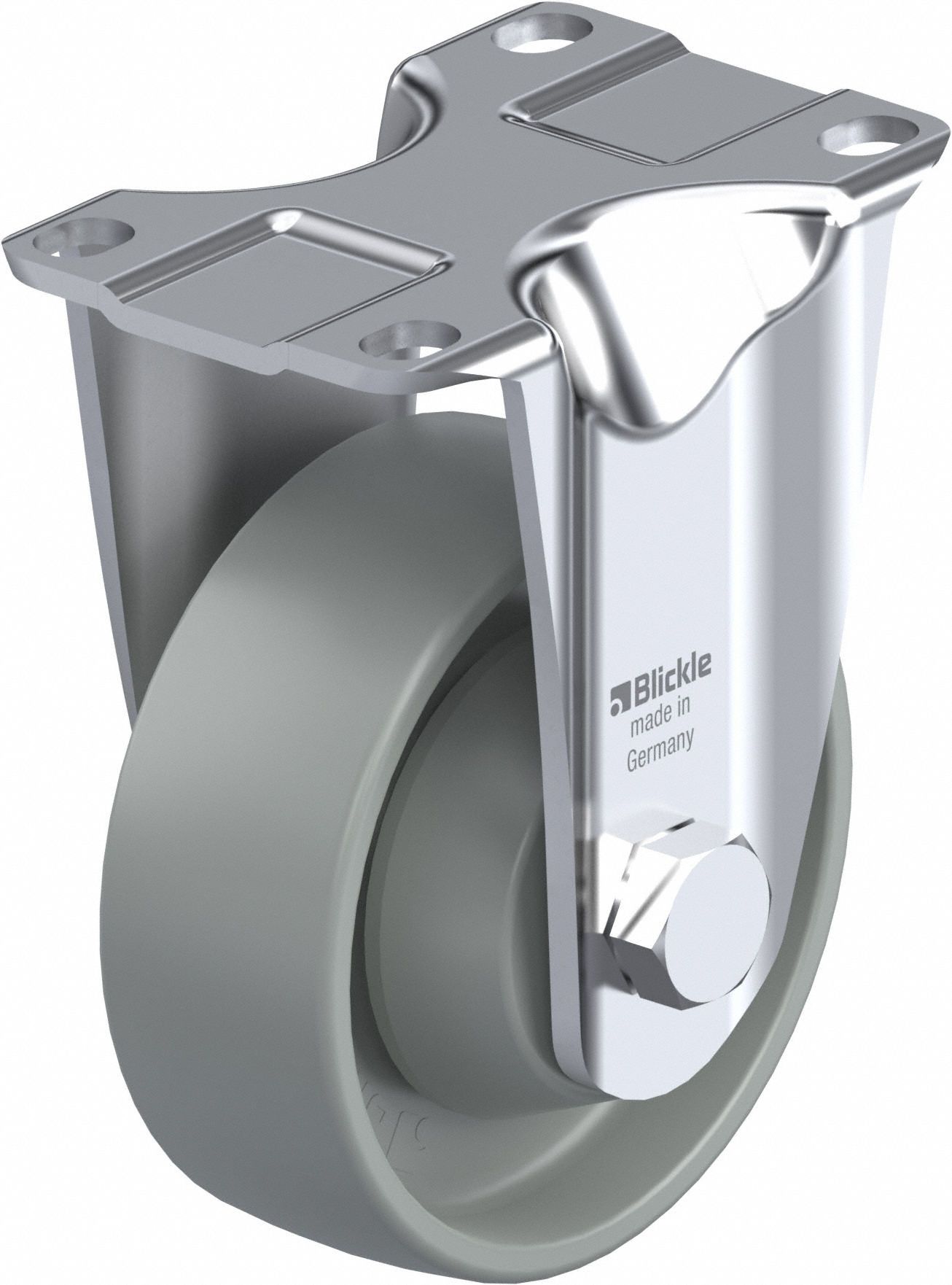 Plate Caster: Rigid, No Brake, 3 1/2 in Wheel Dia, 1 1/4 in Wheel Wd, Slot, Ball