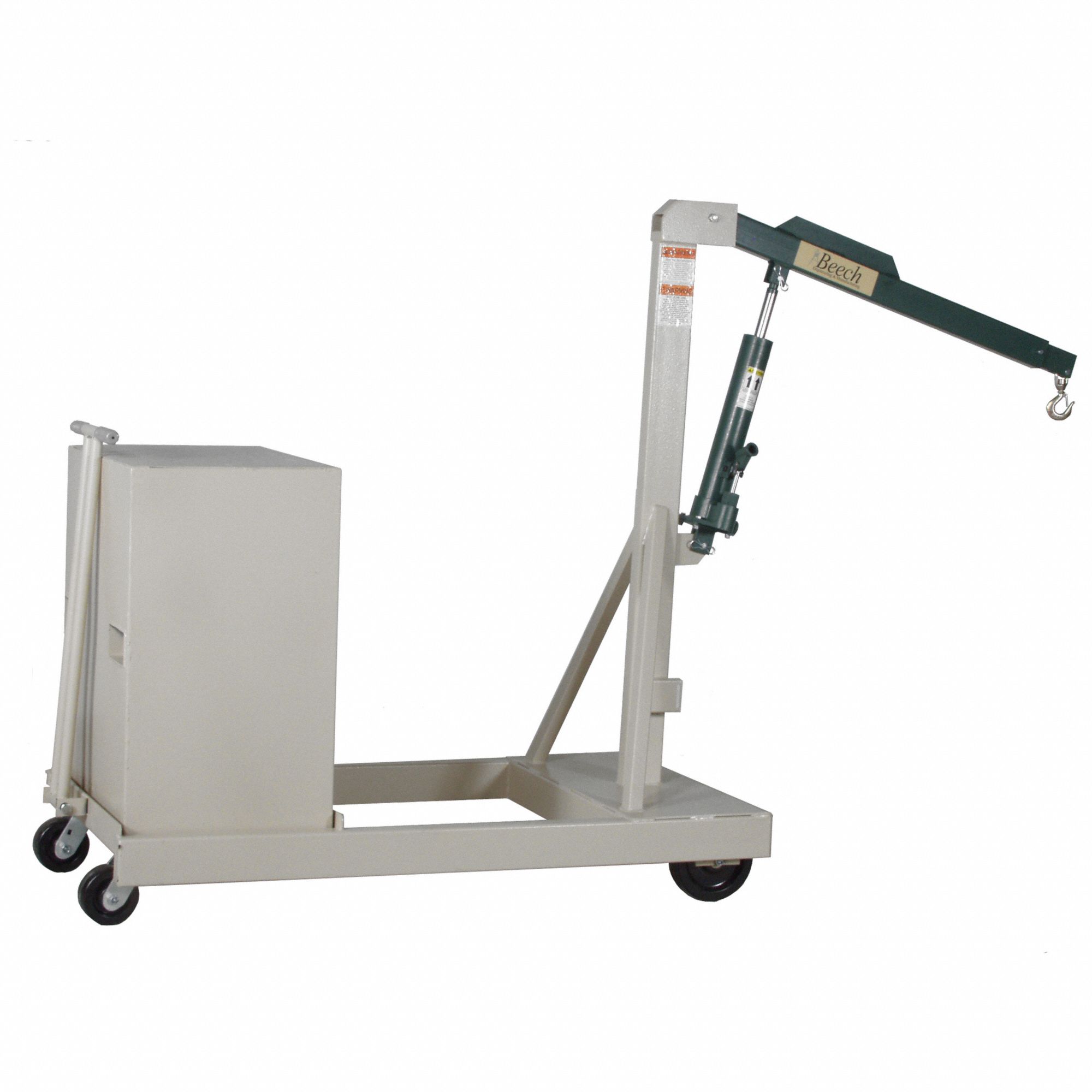 Engine Crane: Engine Crane, Steel, 0.5 ton Load Capacity, 4 Boom Positions, Tan