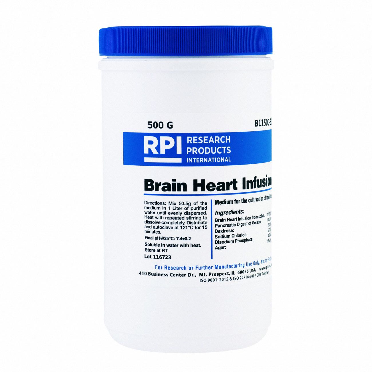 Agar - Brain Heart Infusion: Lab, 500 g, Reagent, Powder, 18 mo Shelf Life, 1