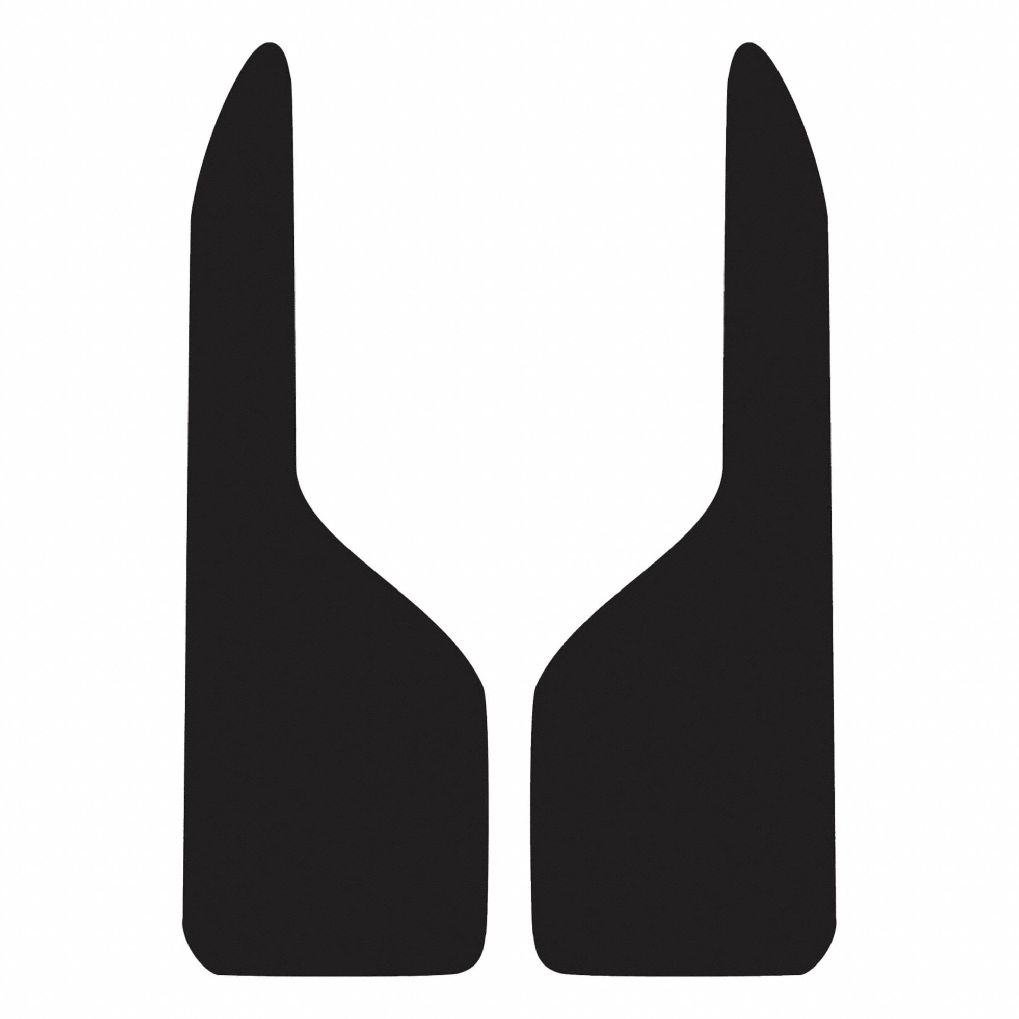 Mudflaps: Polymer, 37 in Ht, 12 in Wd, 1/8 in Thick, Black, 1 PR