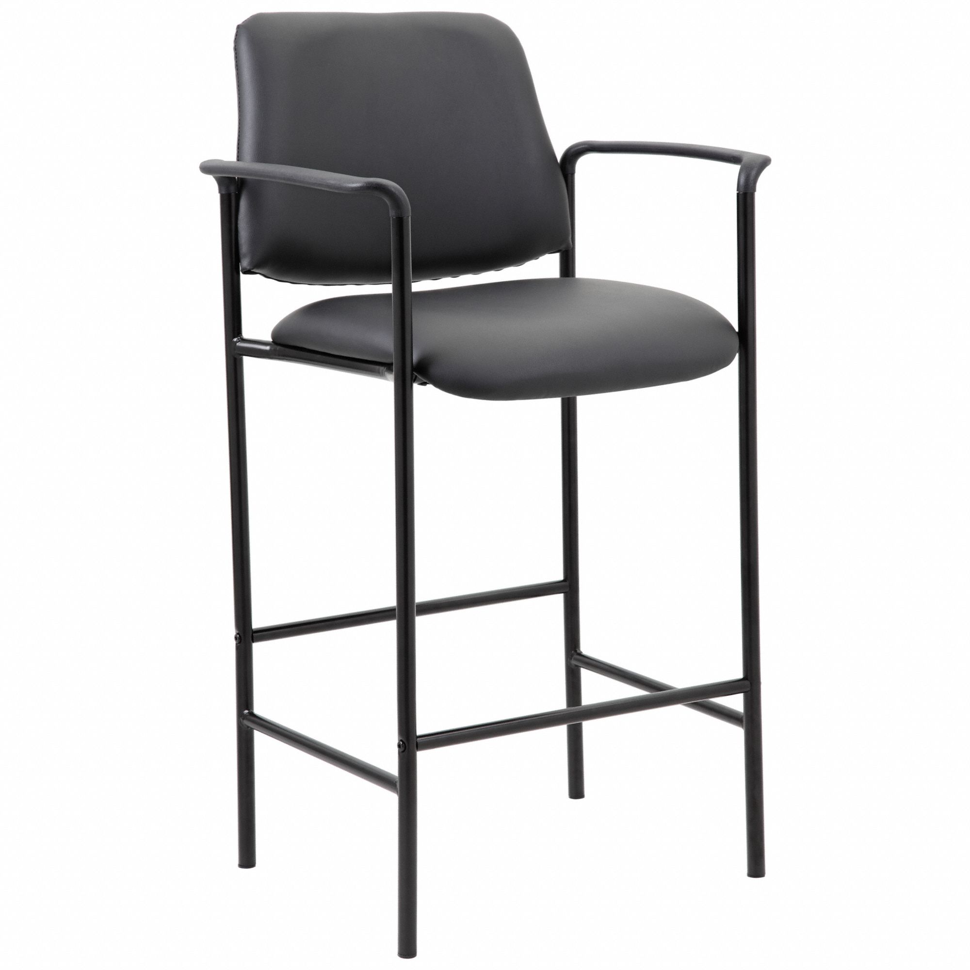 Frame Chair: Black, Black, 0 Casters/Glides, 24 in Overall Wd, 42 in Overall Ht, 18 in Seat Wd
