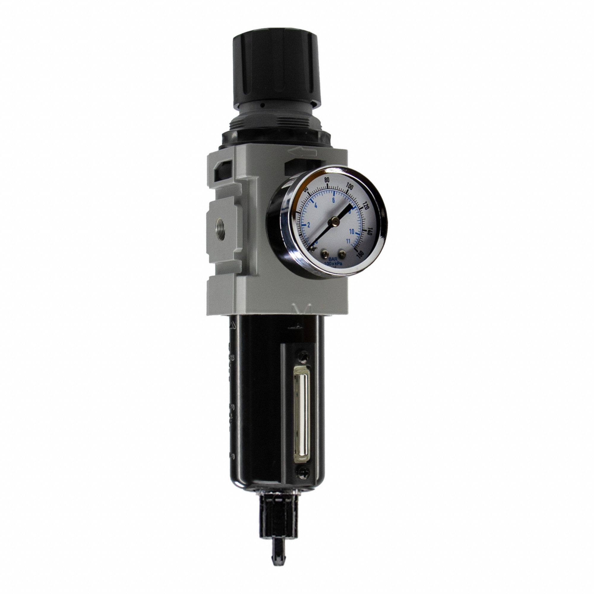 Filter/Regulator: 18 Series, 1/4 in NPT, 148 scfm, 5 micron, 0 psig to 125 psig, Aluminum