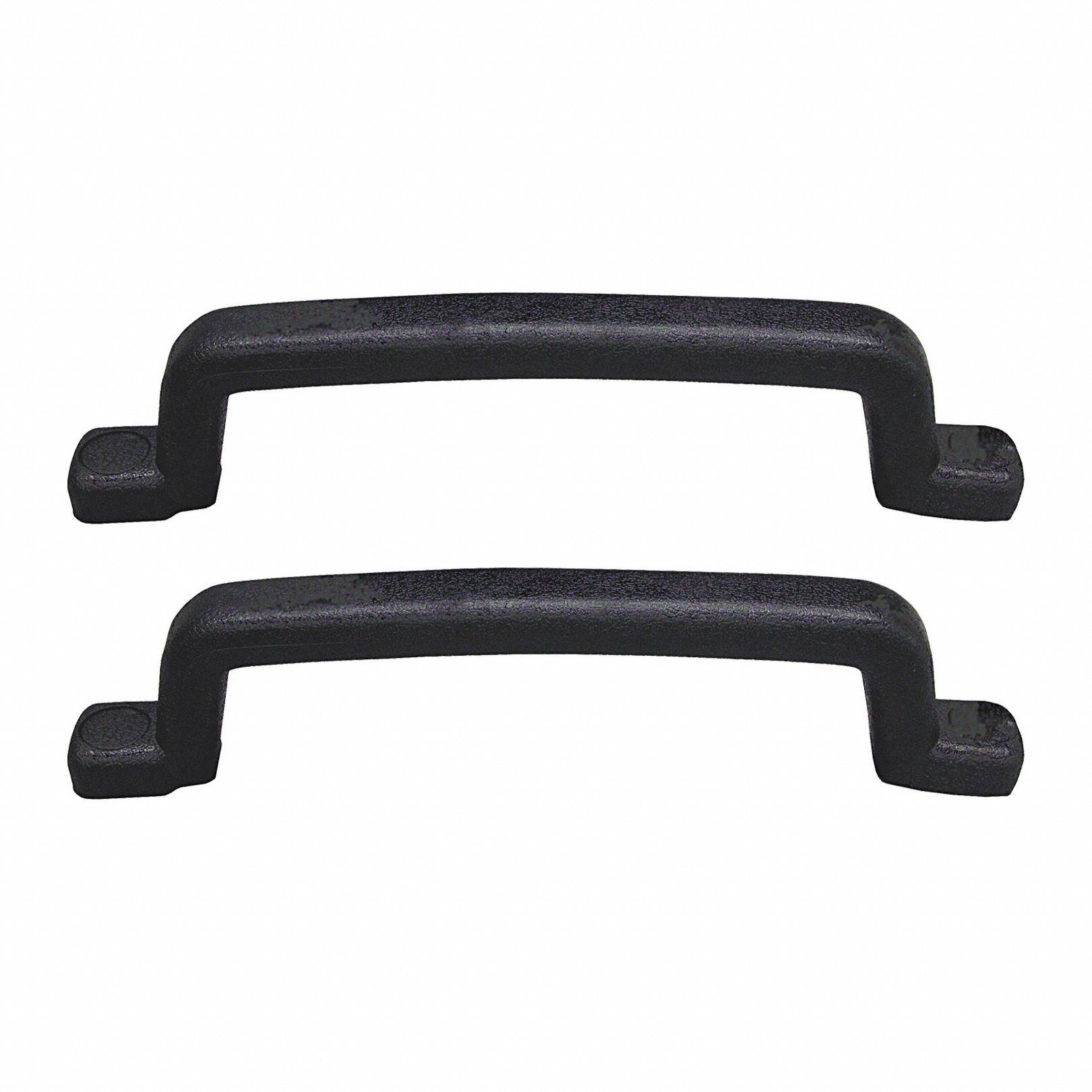 Grab Handle: Steel, Black, Poly Coated, 2 PK