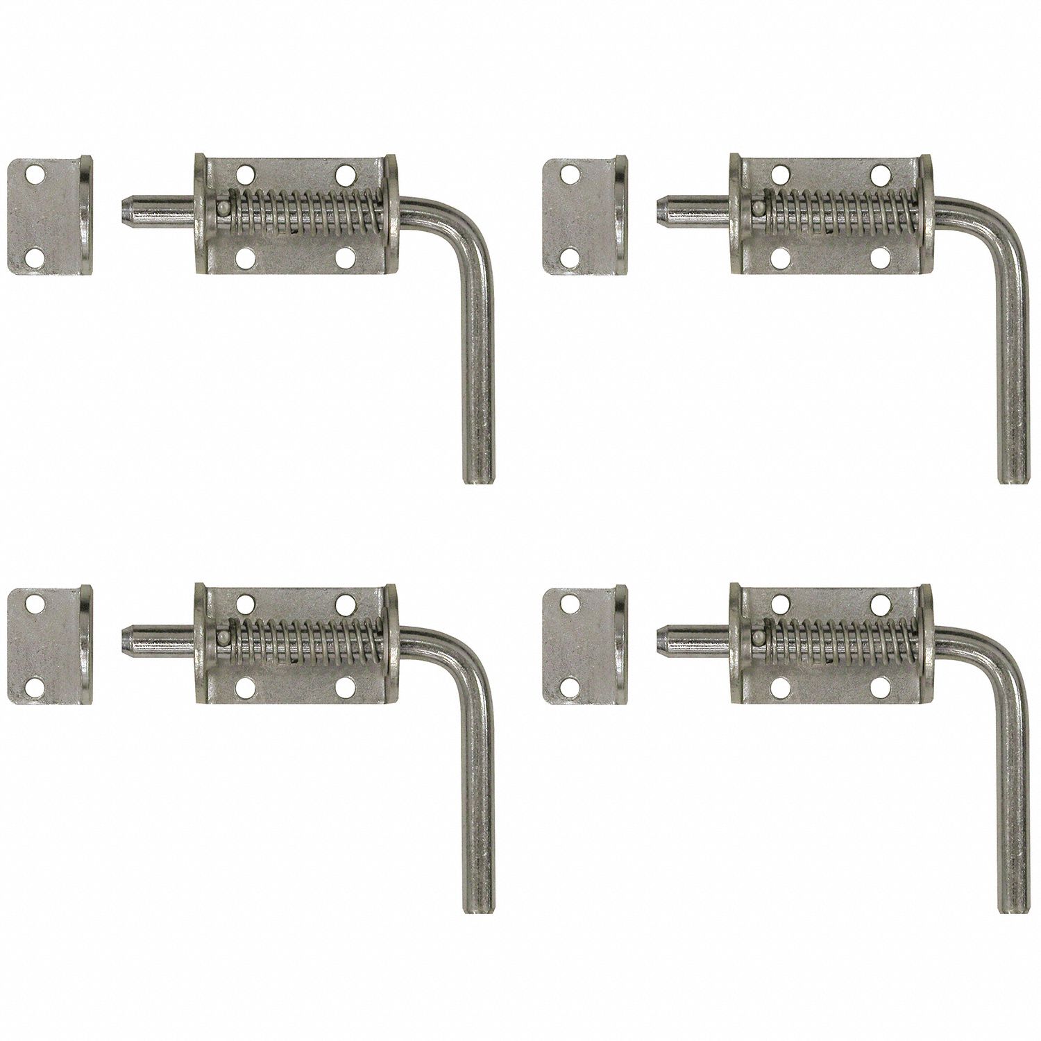 Spring Latch: 3 7/8 in Handle Lg, Carbon Steel, 1/2 in Bolt Wd, 1 1/32 in Bolt Lg, Bolt-On Mounting