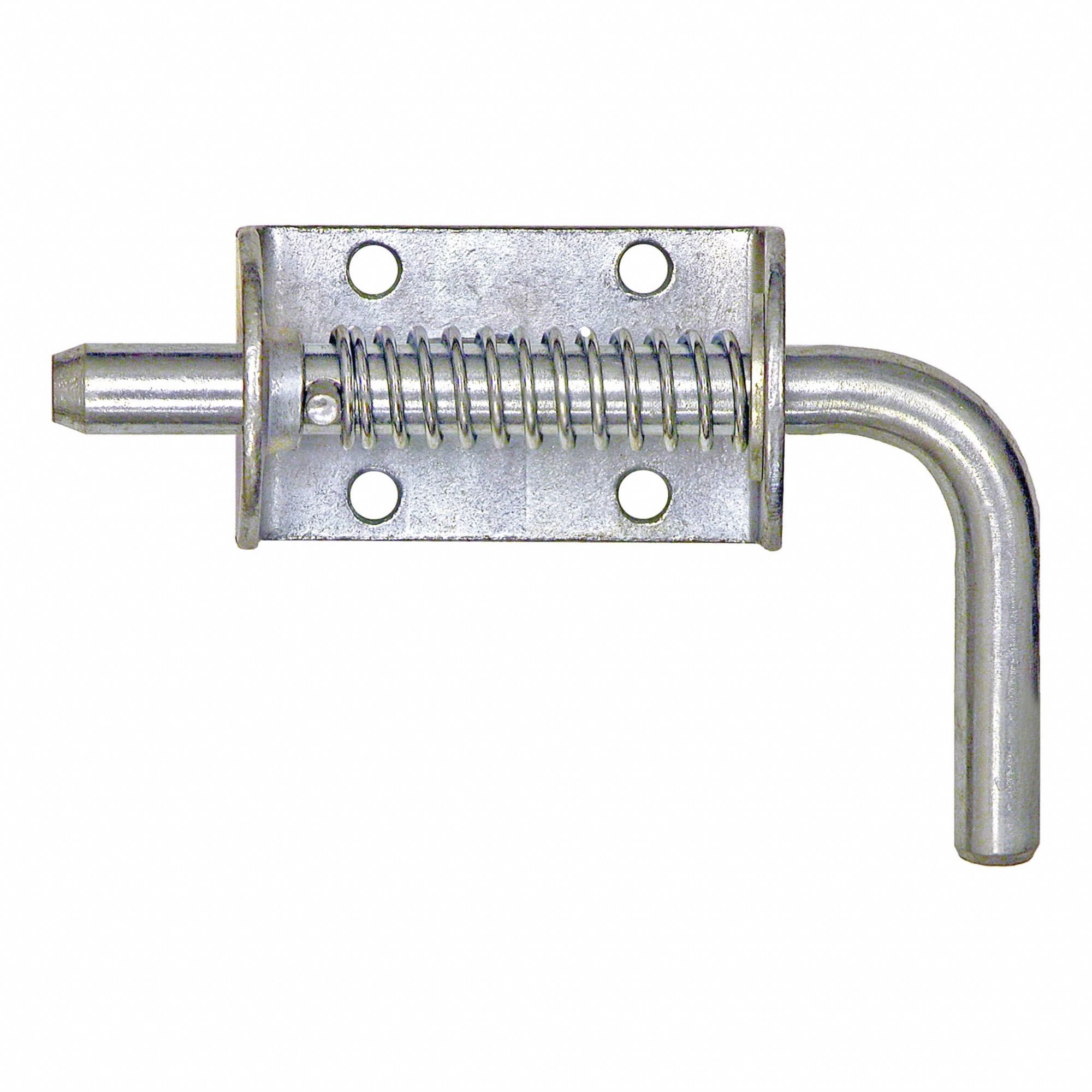 Spring Latch: 2 3/8 in Handle Lg, Carbon Steel, 1/2 in Bolt Wd, 1 in Bolt Lg, Bolt-On Mounting
