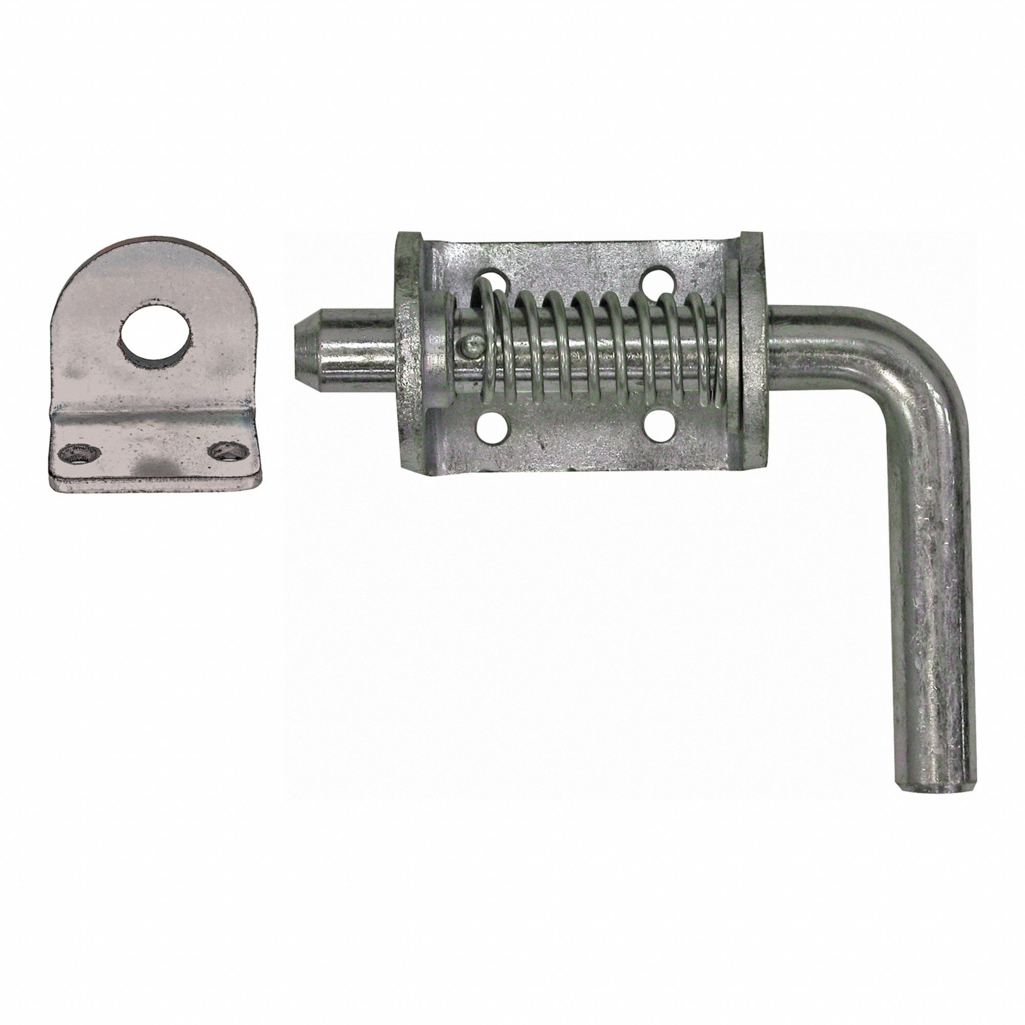 Spring Latch: 3 1/2 in Handle Lg, Carbon Steel, 3/4 in Bolt Wd, 6 in Bolt Lg, Bolt-On Mounting