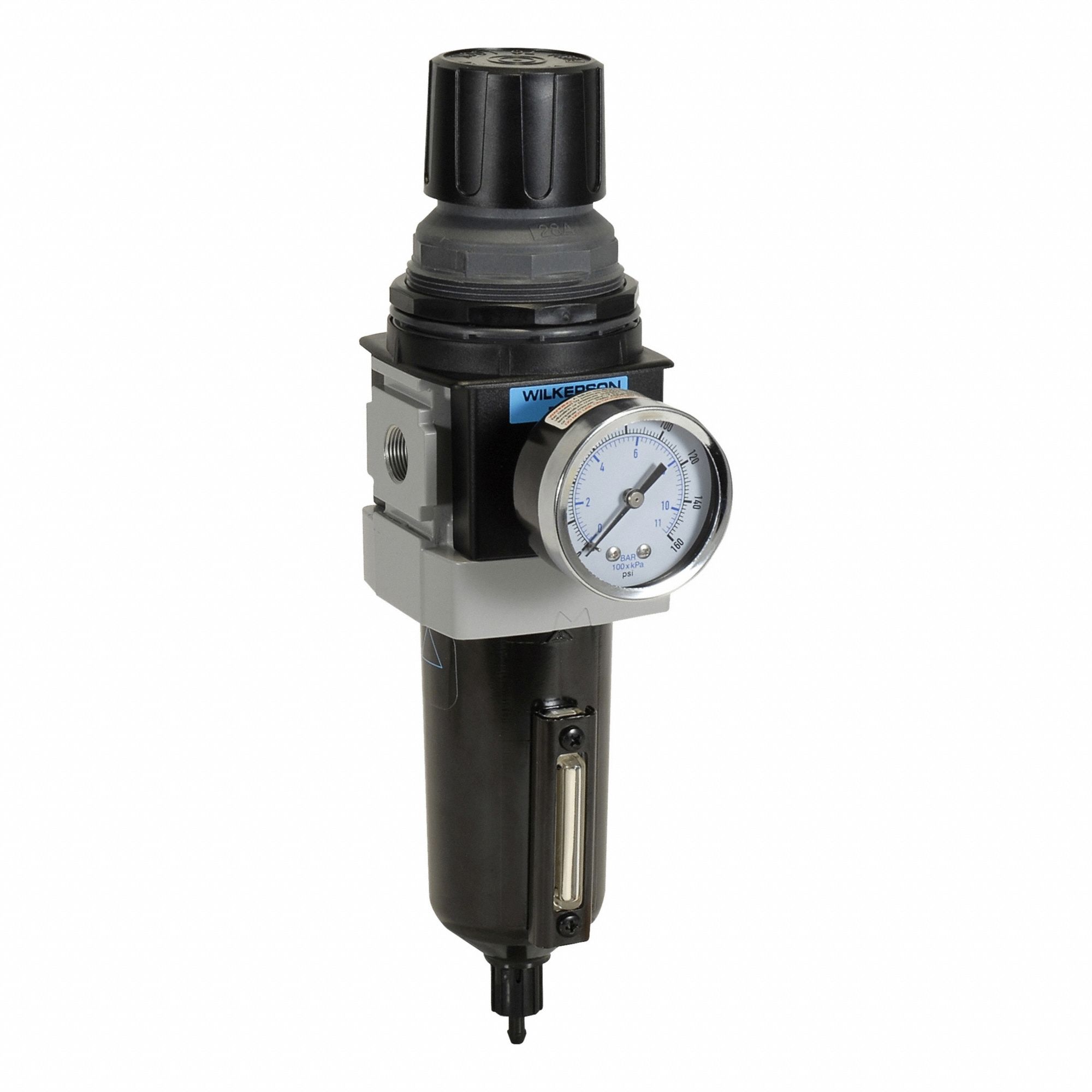 Filter/Regulator: 28 Series, 1/2 in NPT, 200 scfm, 5 micron, 0 psig to 125 psig, Aluminum