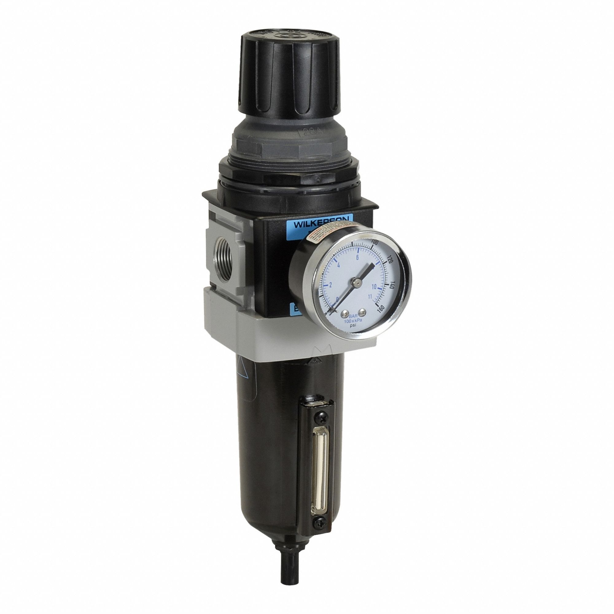 Filter/Regulator: 28 Series, 1/2 in NPT, 200 scfm, 5 micron, 0 psig to 125 psig, Aluminum