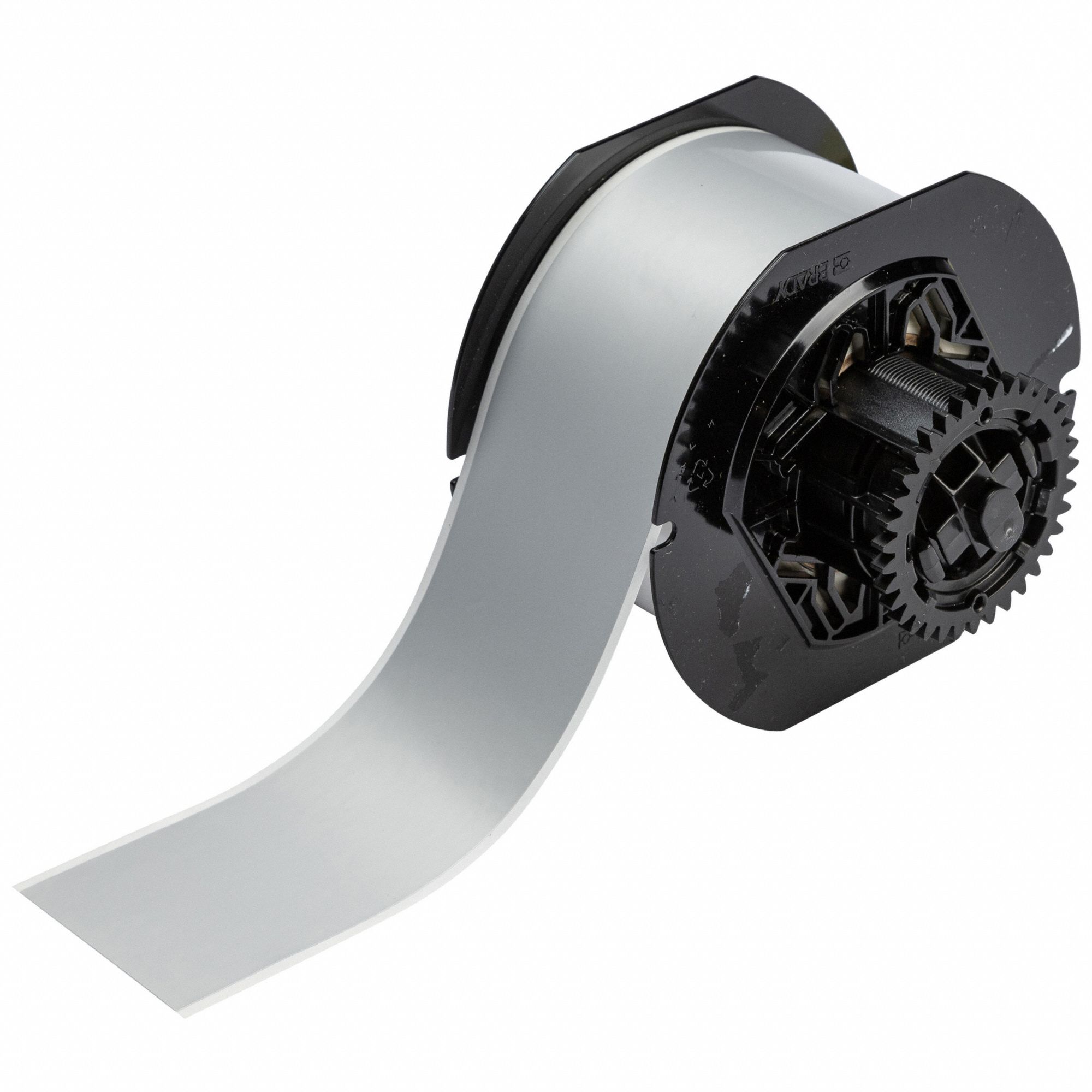 Continuous Label Stock: 2 in x 100 ft, Metalized Polyester, Silver (Gloss), Outdoor