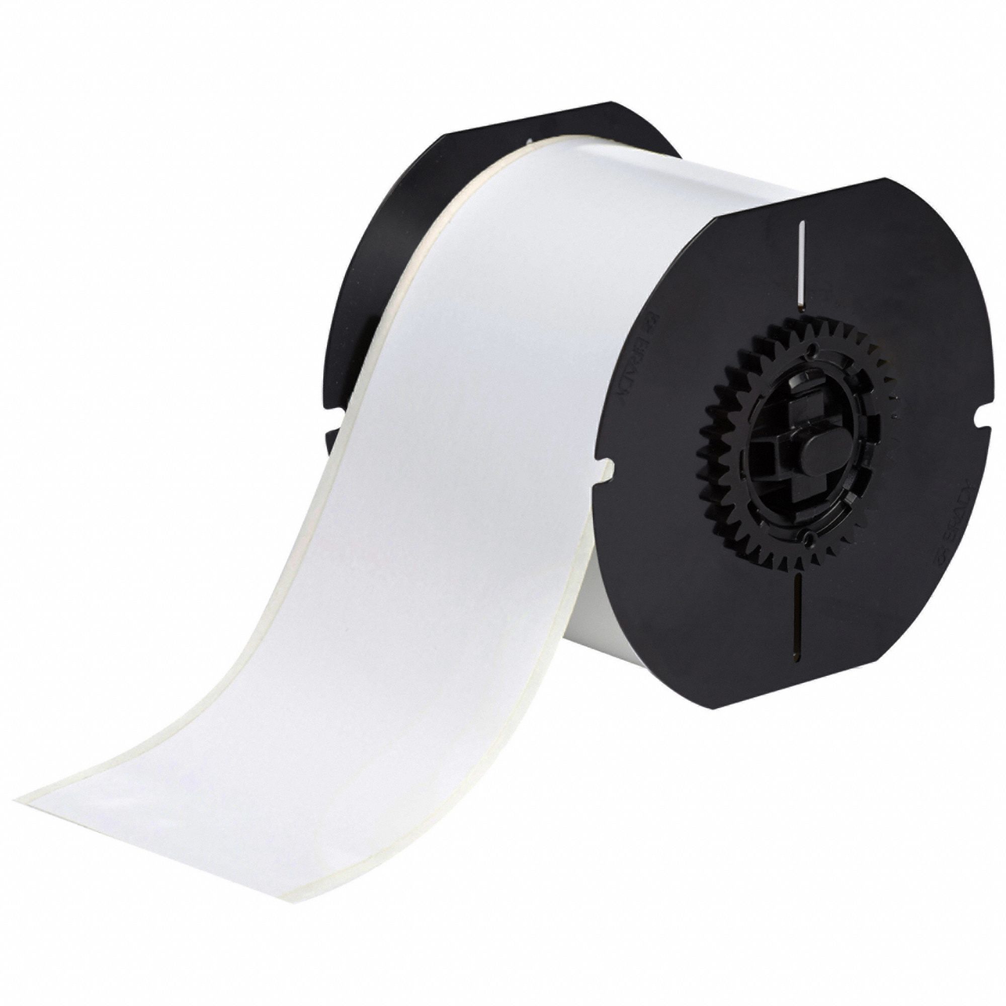 Continuous Label Stock: 3 in x 100 ft, Polyester, White (Gloss), Outdoor