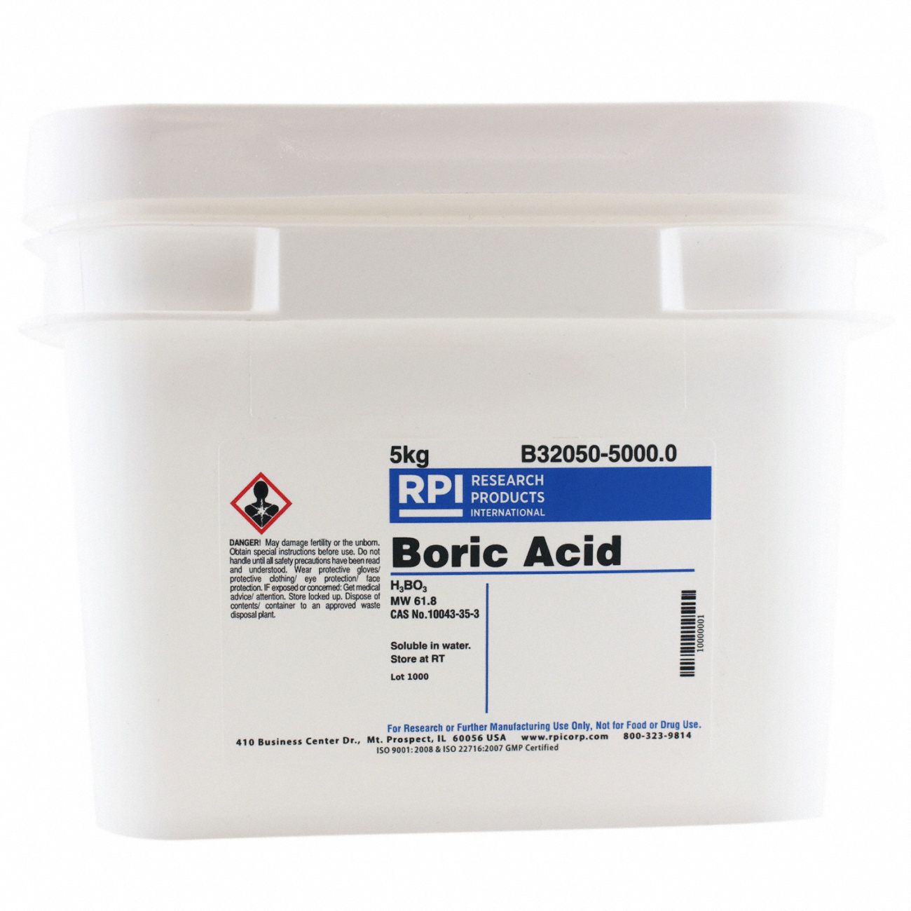 Boric Acid: Lab, 5 kg, 10043-35-3, Acid, Powder, 18 mo Shelf Life, 1