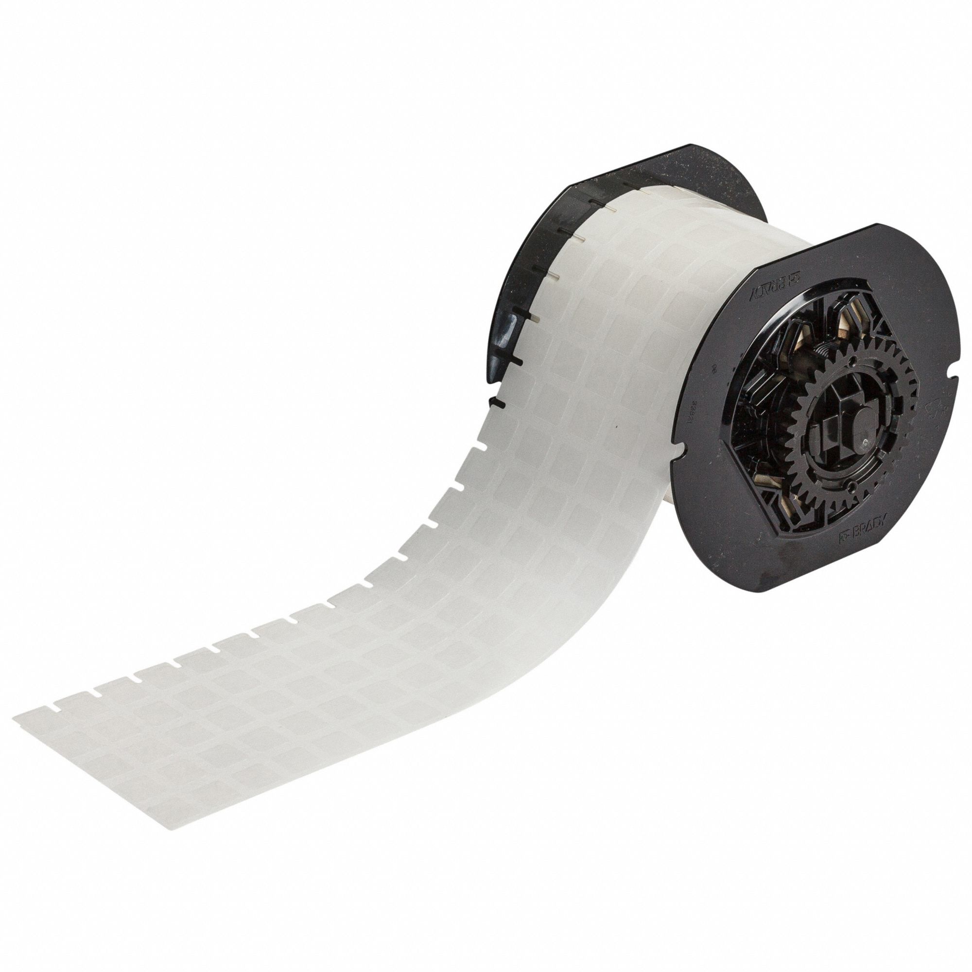Pre-Cut Label Stock Roll: 1/2 in, Acrylic, Aggressive Adhesive/Permanent Adhesive, 10, 000 Labels