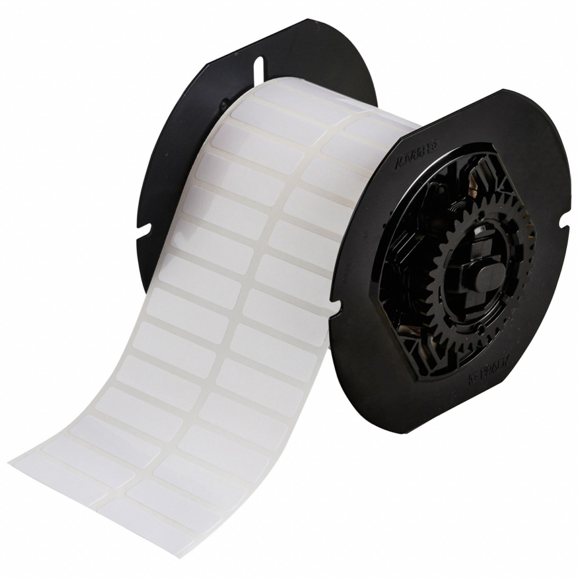 Pre-Cut Label Stock Roll: 3/8 in x 1 1/2 in, Acrylic, Permanent Adhesive, 5, 000 Labels, Permanent