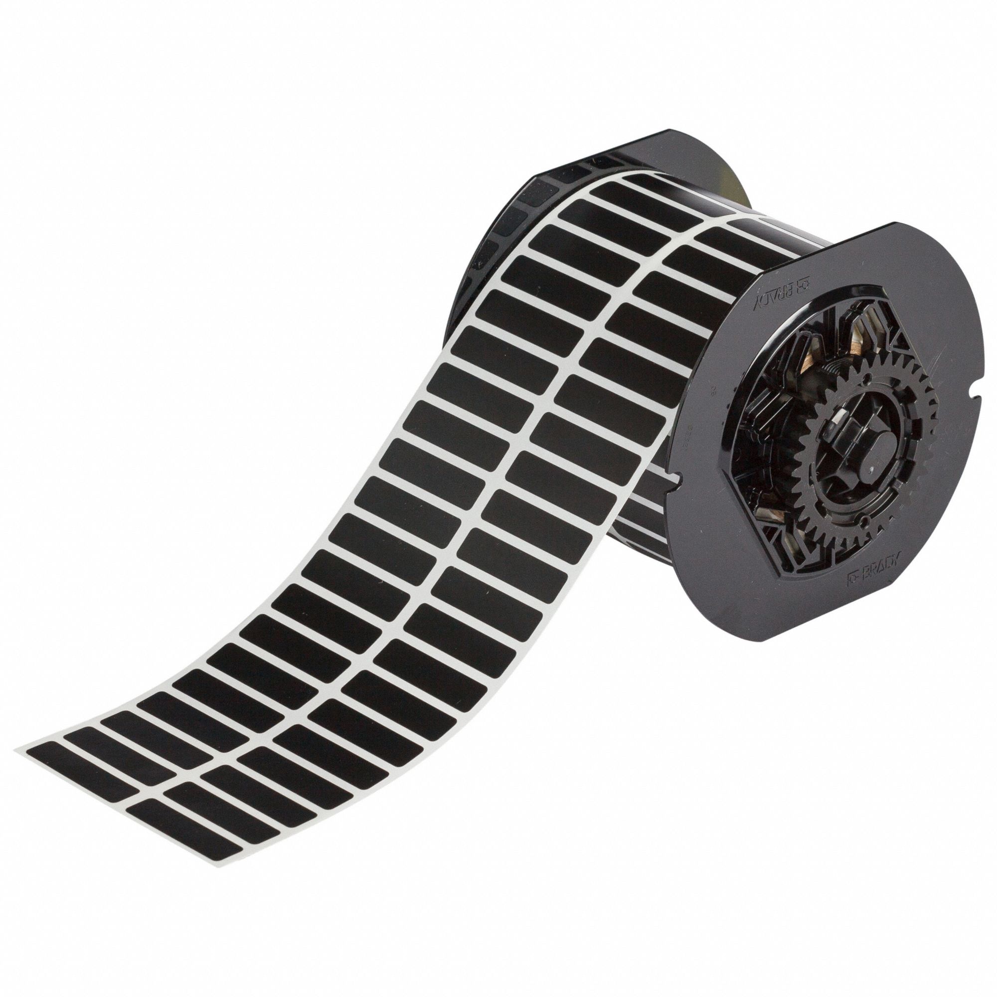 Pre-Cut Label Stock Roll: 3/8 in x 1 1/2 in, Rubber, Permanent Adhesive, 5, 000 Labels, Permanent