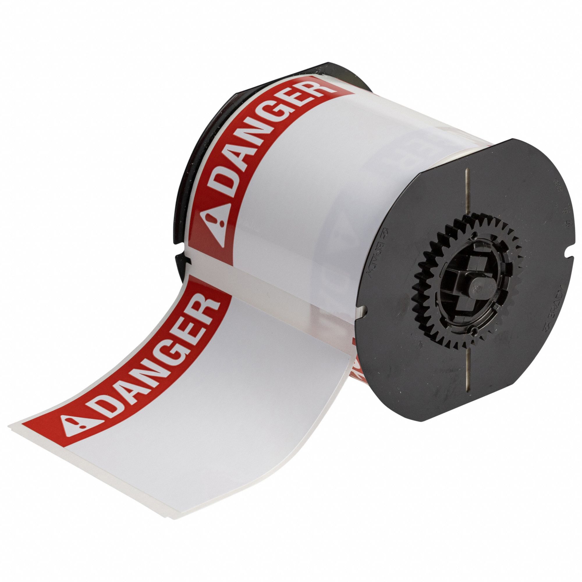 Pre-Cut Label Stock Roll: Danger, 4 in x 4 in, 4 in x 4 in, Polyester, White, Indoor/Outdoor