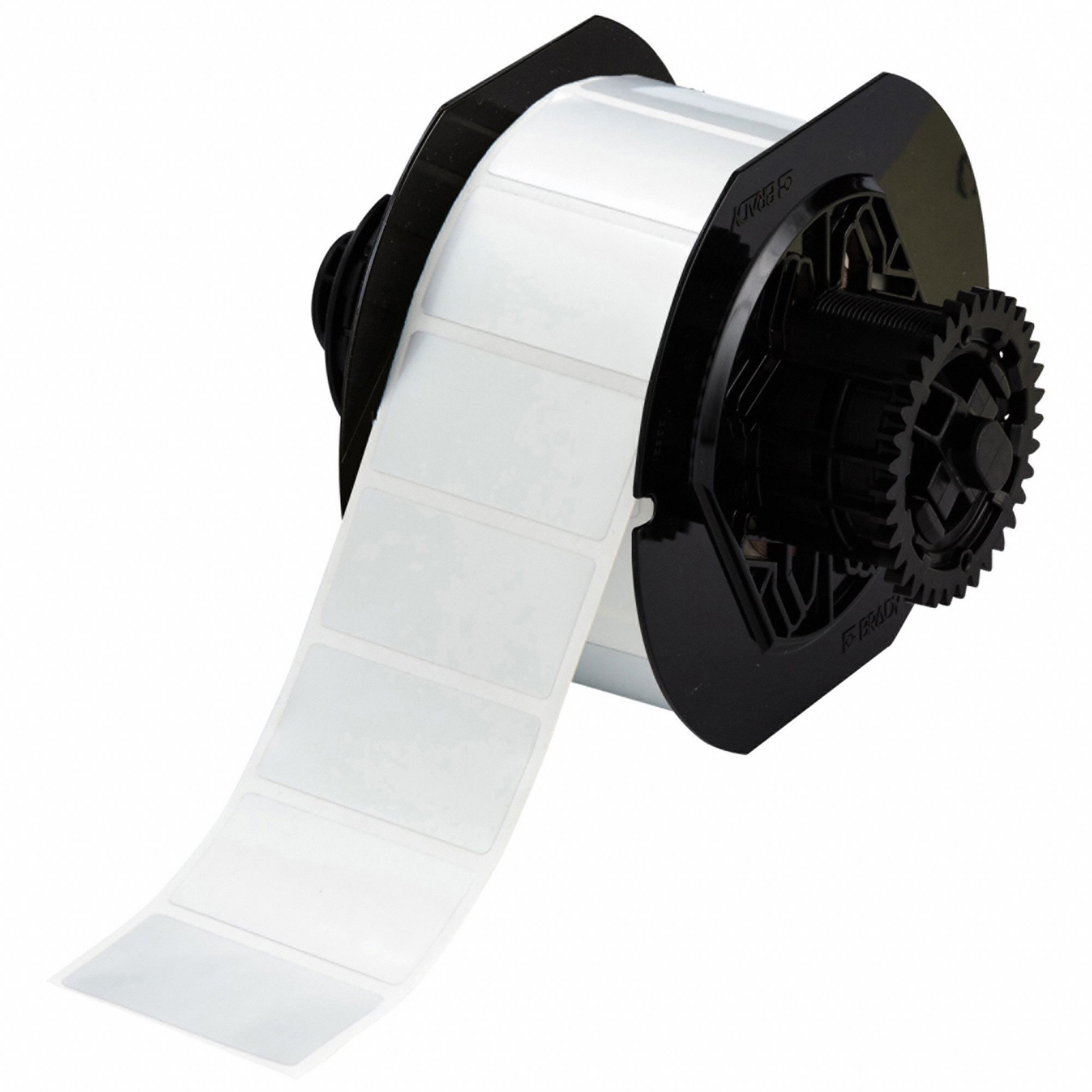 Pre-Cut Label Stock Roll: 1 in x 2 in, 2 in x 1 in, Metalized Polyester, Silver