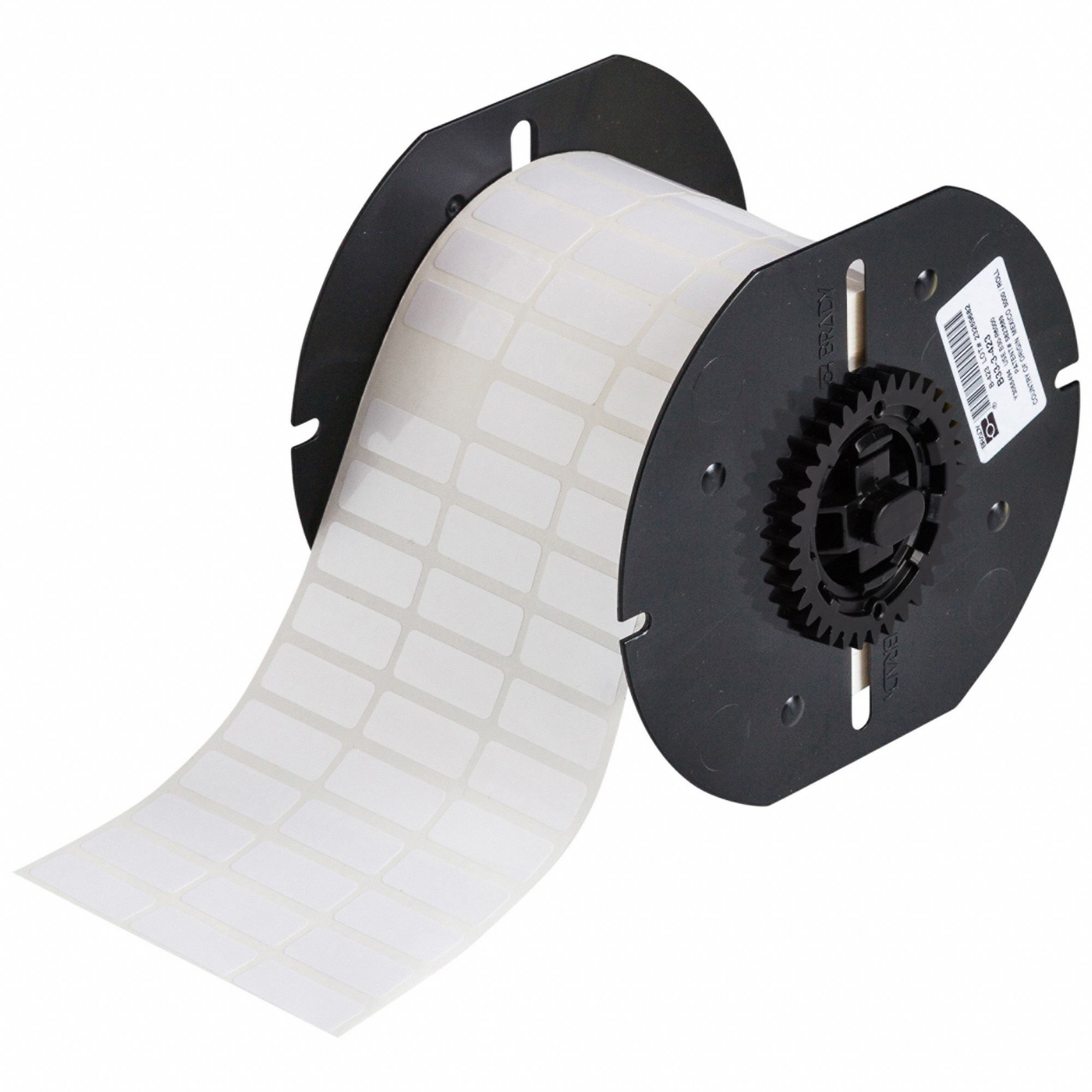 Pre-Cut Label Stock Roll: 3/8 in x 1 in, Acrylic, Permanent Adhesive, 7, 000 Labels, Permanent