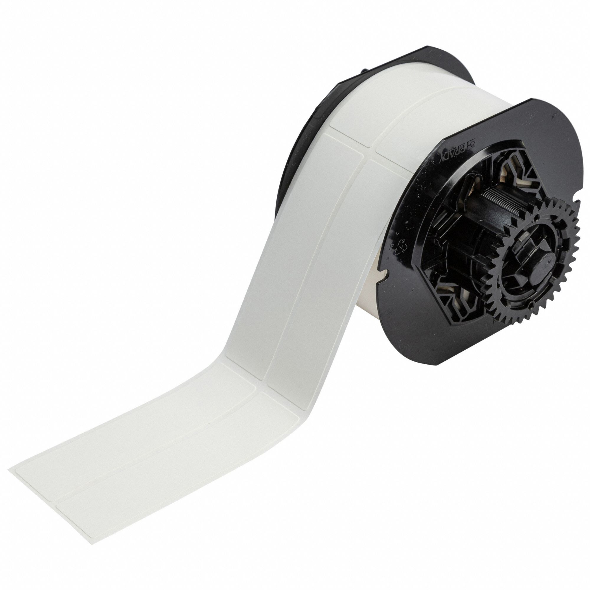 Pre-Cut Label Stock Roll: 4 in x 1 in, Rubber, Removeable and Repositionable Adhesive, 450 Labels
