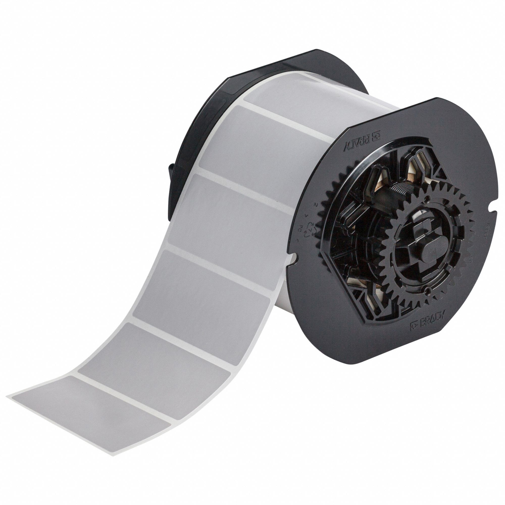 Pre-Cut Label Stock Roll: 1 1/4 in x 2 3/4 in, Acrylic, Permanent Adhesive, 1, 000 Labels, Permanent
