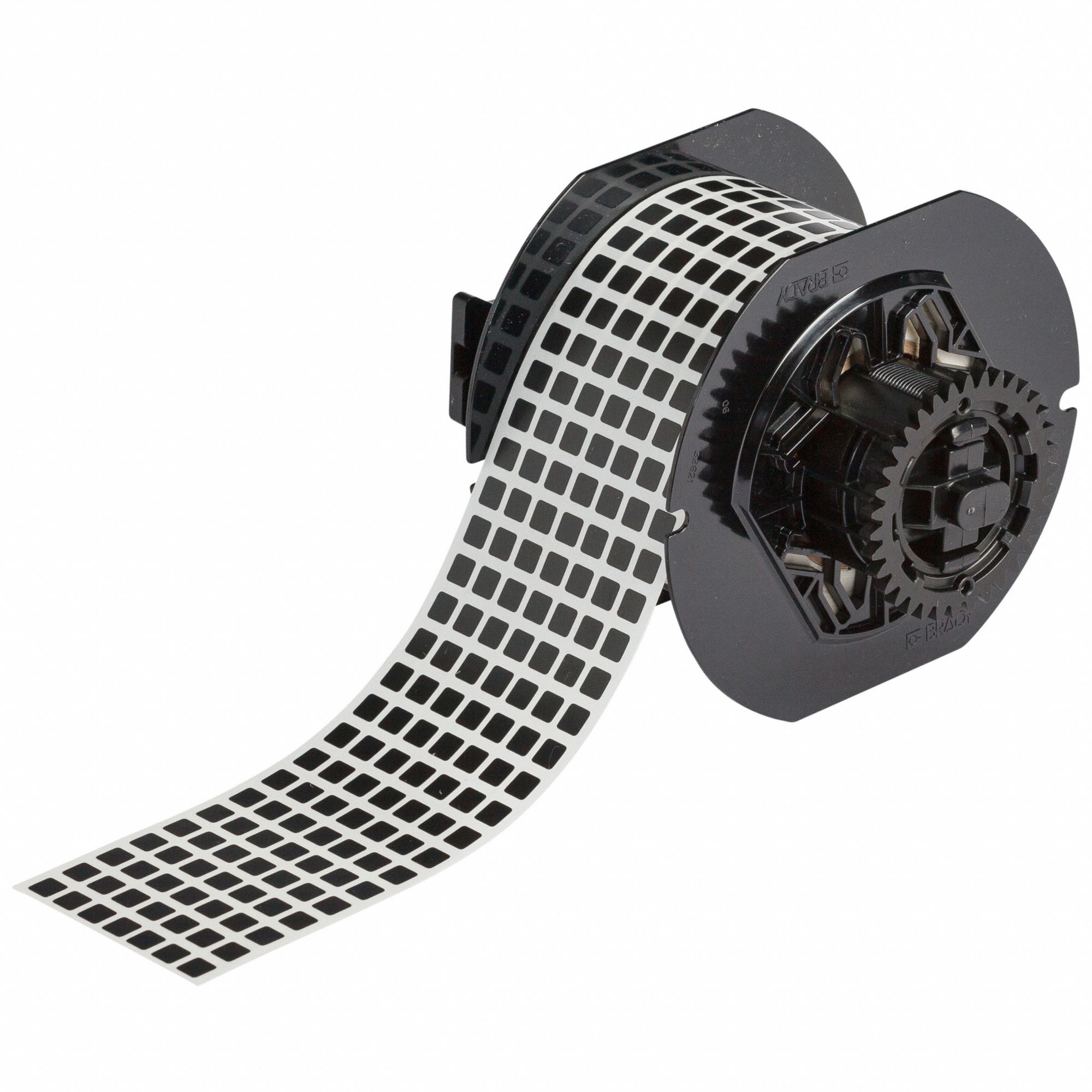 Pre-Cut Label Stock Roll: 1/4 in x 1/4 in, Rubber, Permanent Adhesive, 20, 000 Labels, Permanent