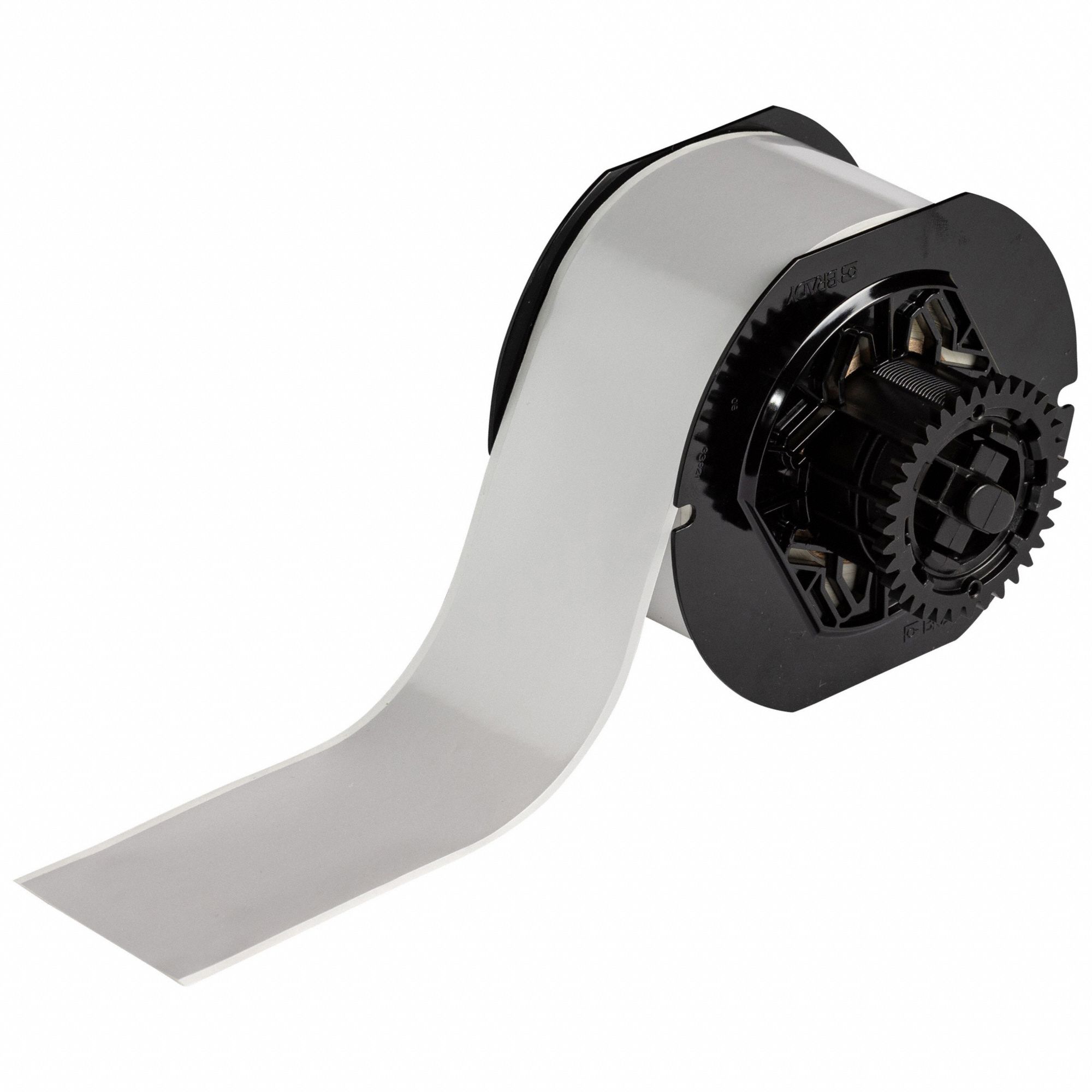 Continuous Label Stock: 2 in x 100 ft, Metalized Polyester, Silver (Satin), Indoor