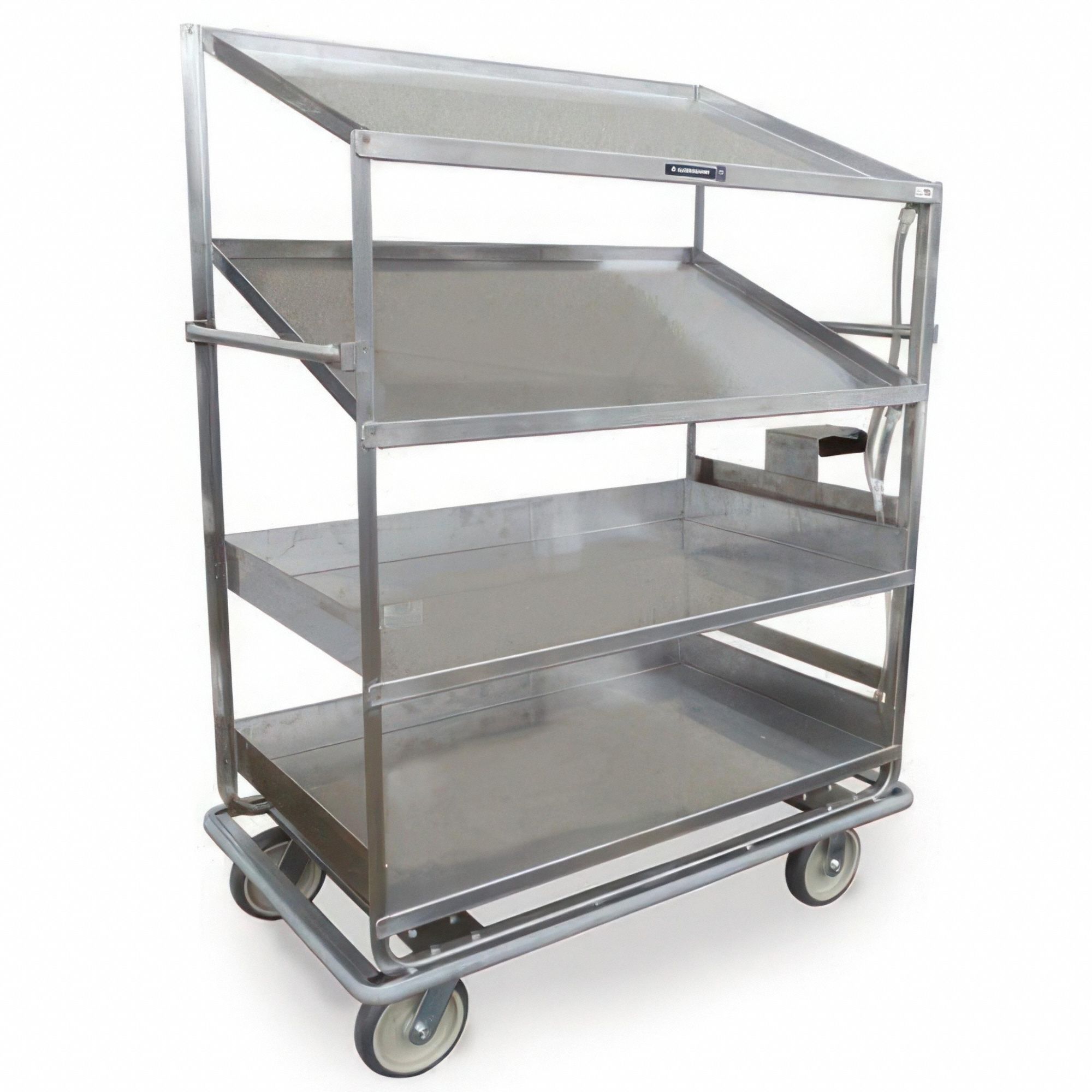 Dish Breakdown Cart: 1, 000 lb Max Load Capacity, 4 Shelves, 69 1/4 in Overall Ht