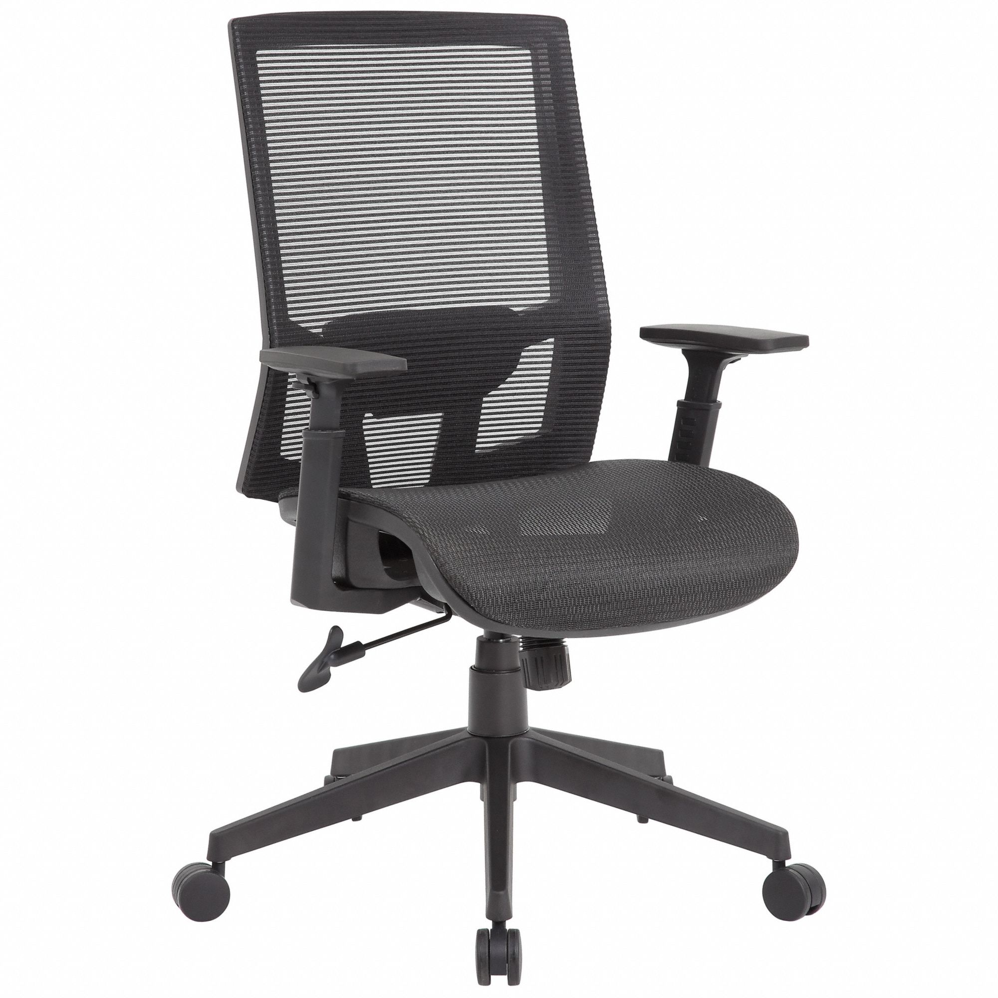 Office Chair: Ht, Black, Mesh Material, 23 1/2 in Back Ht, 19 1/2 in Seat Wd, 18 1/2 in Seat Dp