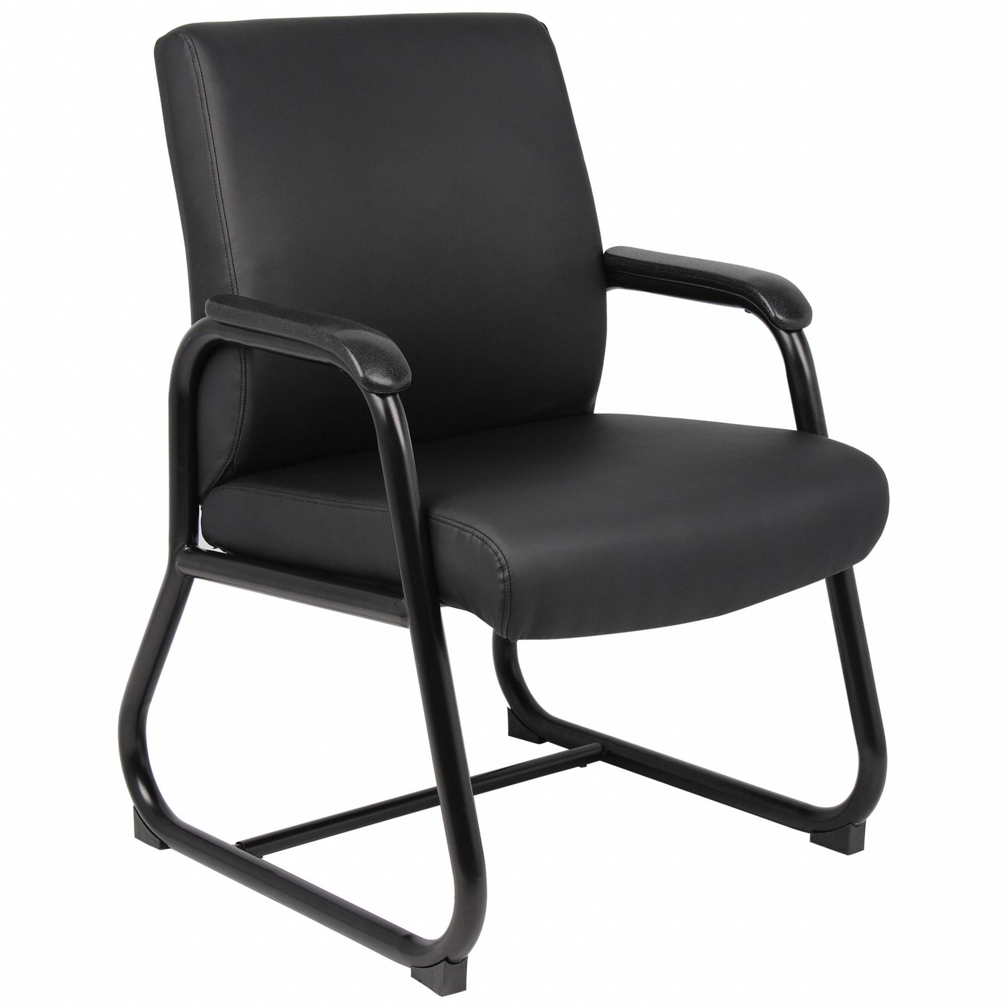 Frame Chair: Black, Black, 0 Casters/Glides, 23 in Overall Wd, 34 in Overall Ht, 17 in Seat Ht