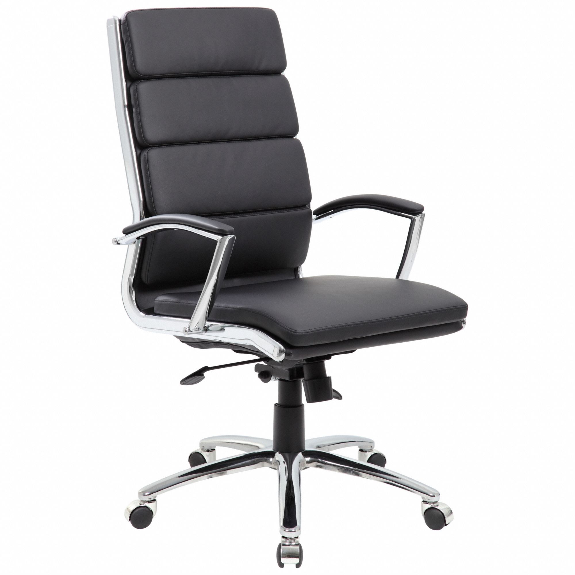 Office Chair: Black, Vinyl Material, 24 1/2 in Back Ht, 20 in Seat Wd, 21 1/2 in Seat Dp