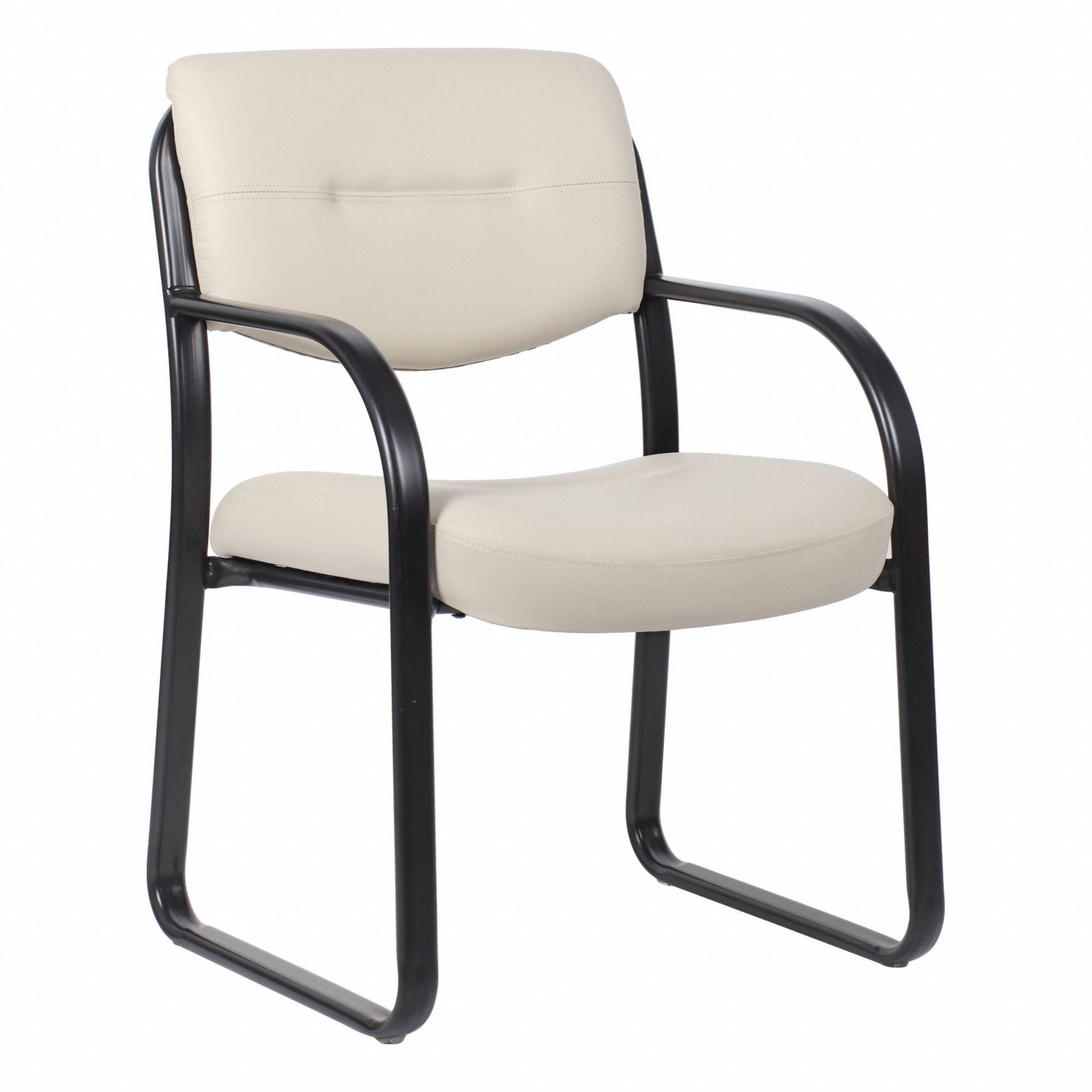 Frame Chair: Tan, Black, 0 Casters/Glides, Lumbar Support, 23 in Overall Wd, 20 in Seat Wd