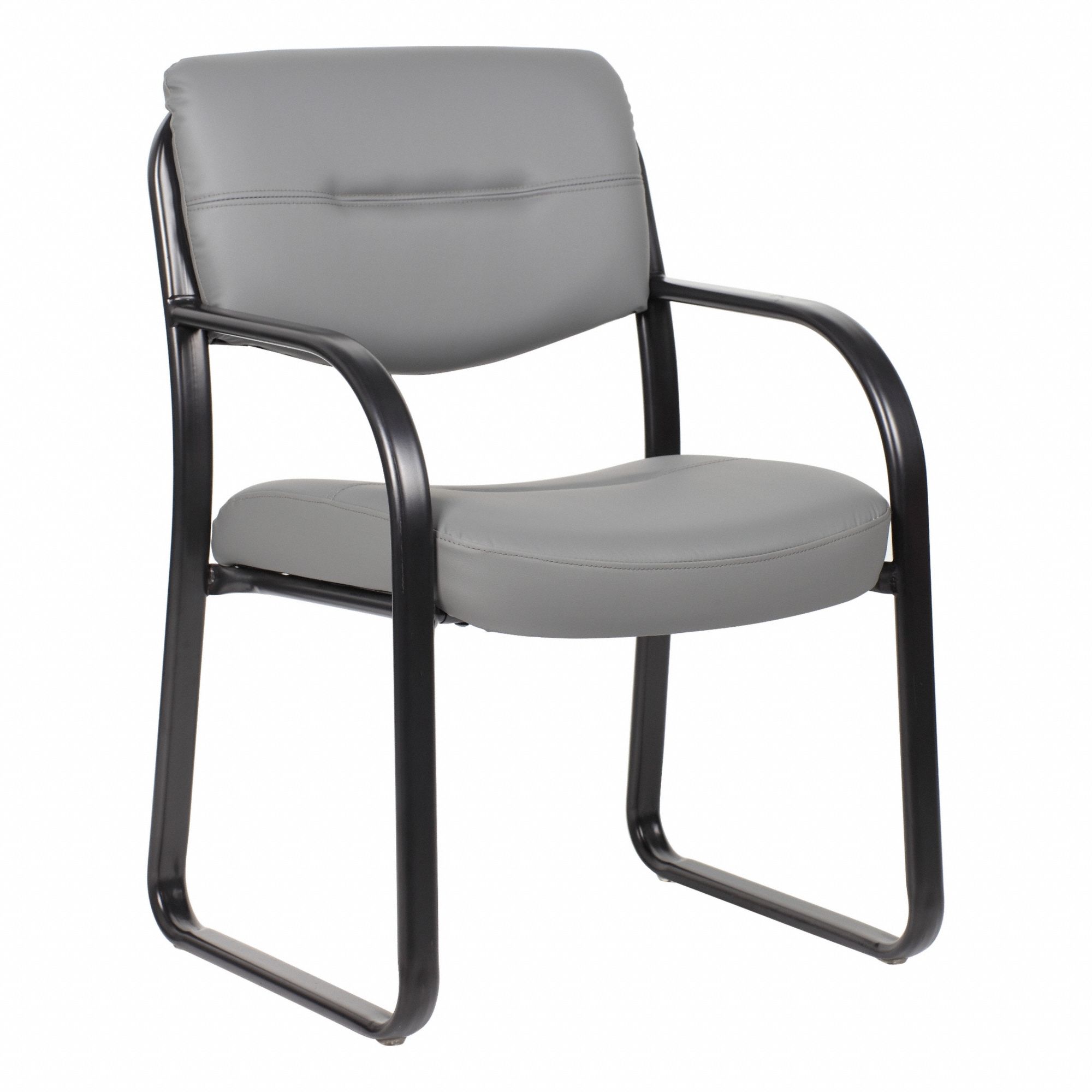 Frame Chair: Gray, Black, 0 Casters/Glides, Lumbar Support, 23 in Overall Wd, 20 in Seat Wd