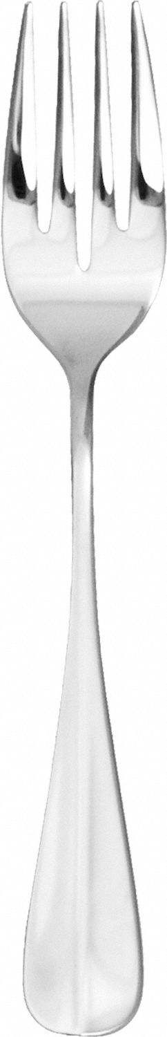 Salad Fork: Baguette, 18/0, Stainless Steel, 6 1/2 in Overall Lg, Silver