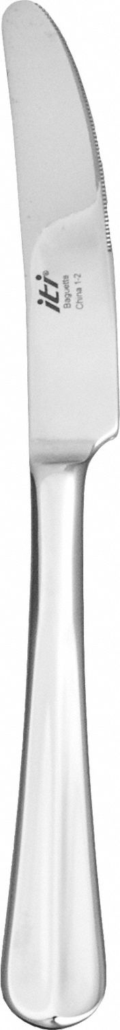 Dinner Knife: Baguette, 18/0, Stainless Steel, 8 5/8 in Overall Lg, Silver