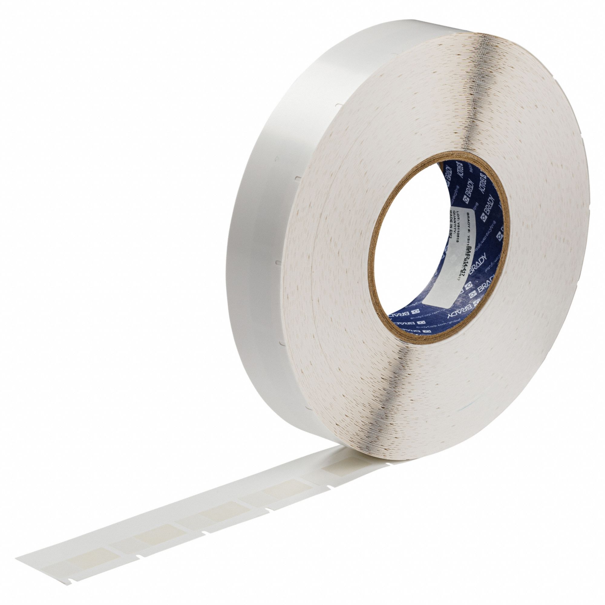 Wraparound Label: 1 1/4 in x 1/2 in, Self-Extinguishing Vinyl, White (Matte), 4, 000 Labels Included