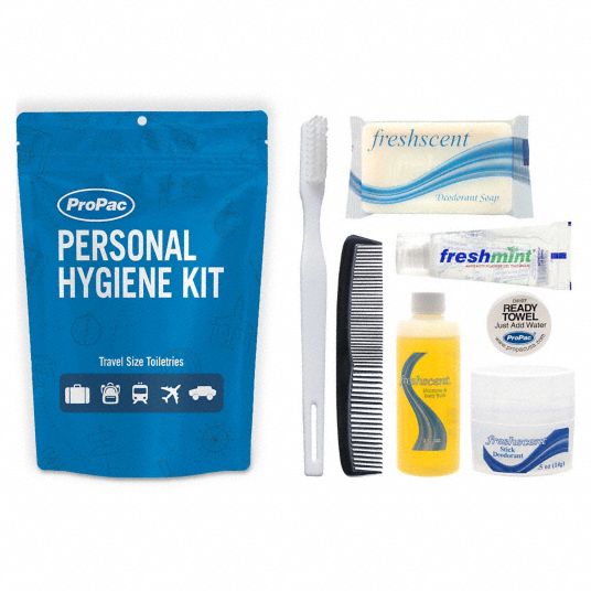 PROPAC, INC., Plastic Bag, 7 Pieces, Basic Personal Hygiene Kit ...