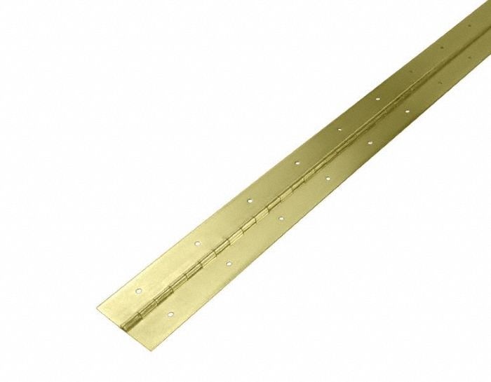 Piano Hinge: Steel, 48 in Leaf Ht, 1 1/2 in Leaf Wd, Through Hole