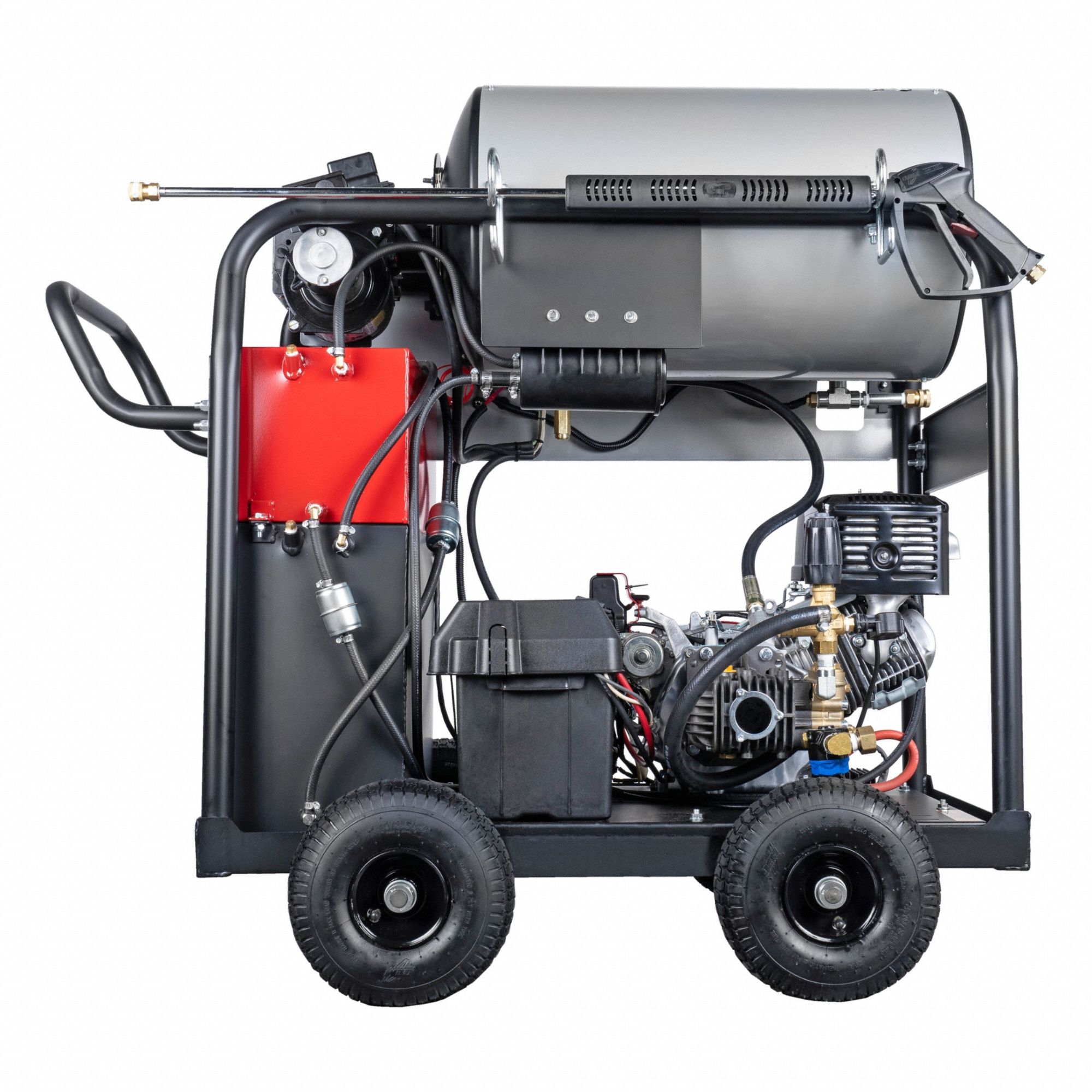 Gas-Powered Pressure Washer: Heavy Duty, Cart, 4, 000 psi, 4 gpm, Usable Per Week 10 hr