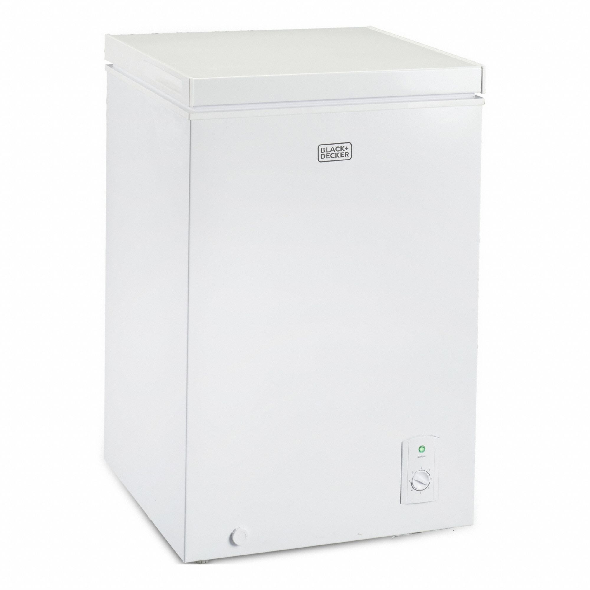 Chest Freezer: White, 3.5 cu ft Capacity, 33 1/2 in x 21 1/2 in x 21 3/4 in