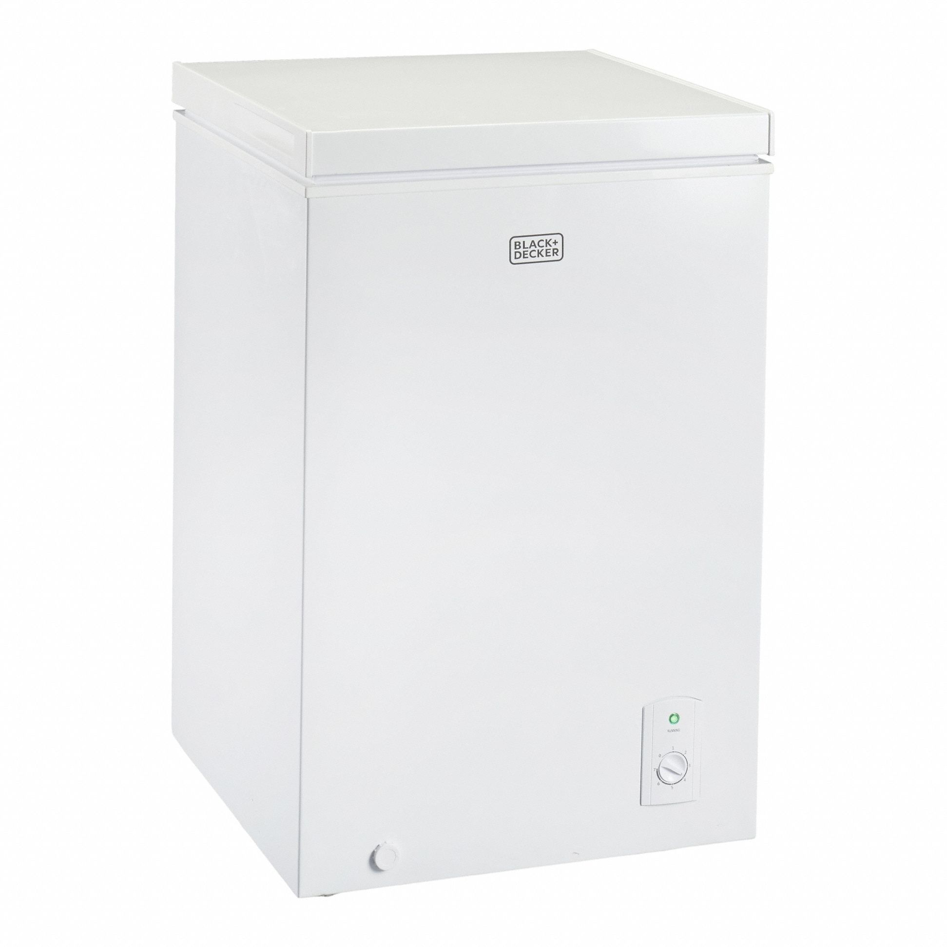 Chest Freezer: White, 3.5 cu ft Capacity, 33 1/2 in x 21 1/2 in x 21 3/4 in