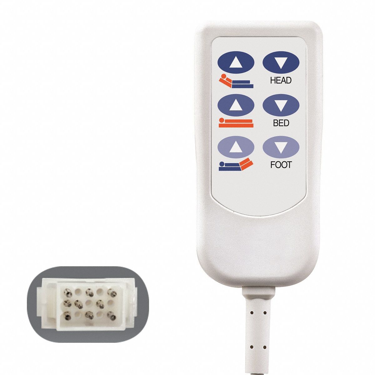 HD2 Bed Control 15-Pin White 6 Buttons