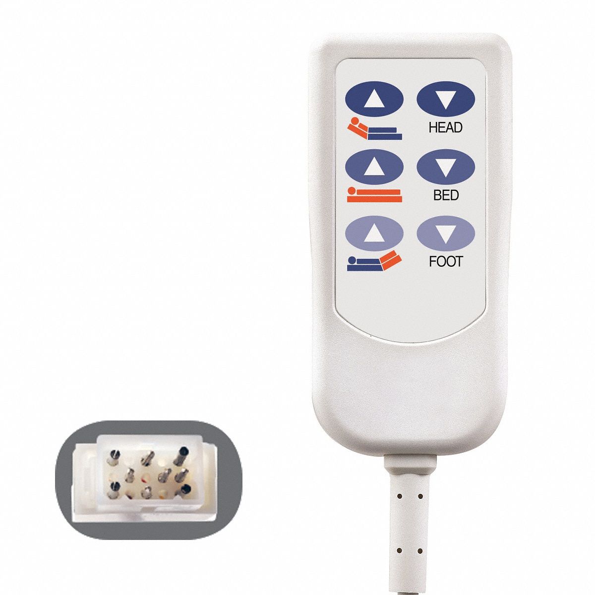 HD2 Bed Control 15-Pin White 6 Buttons