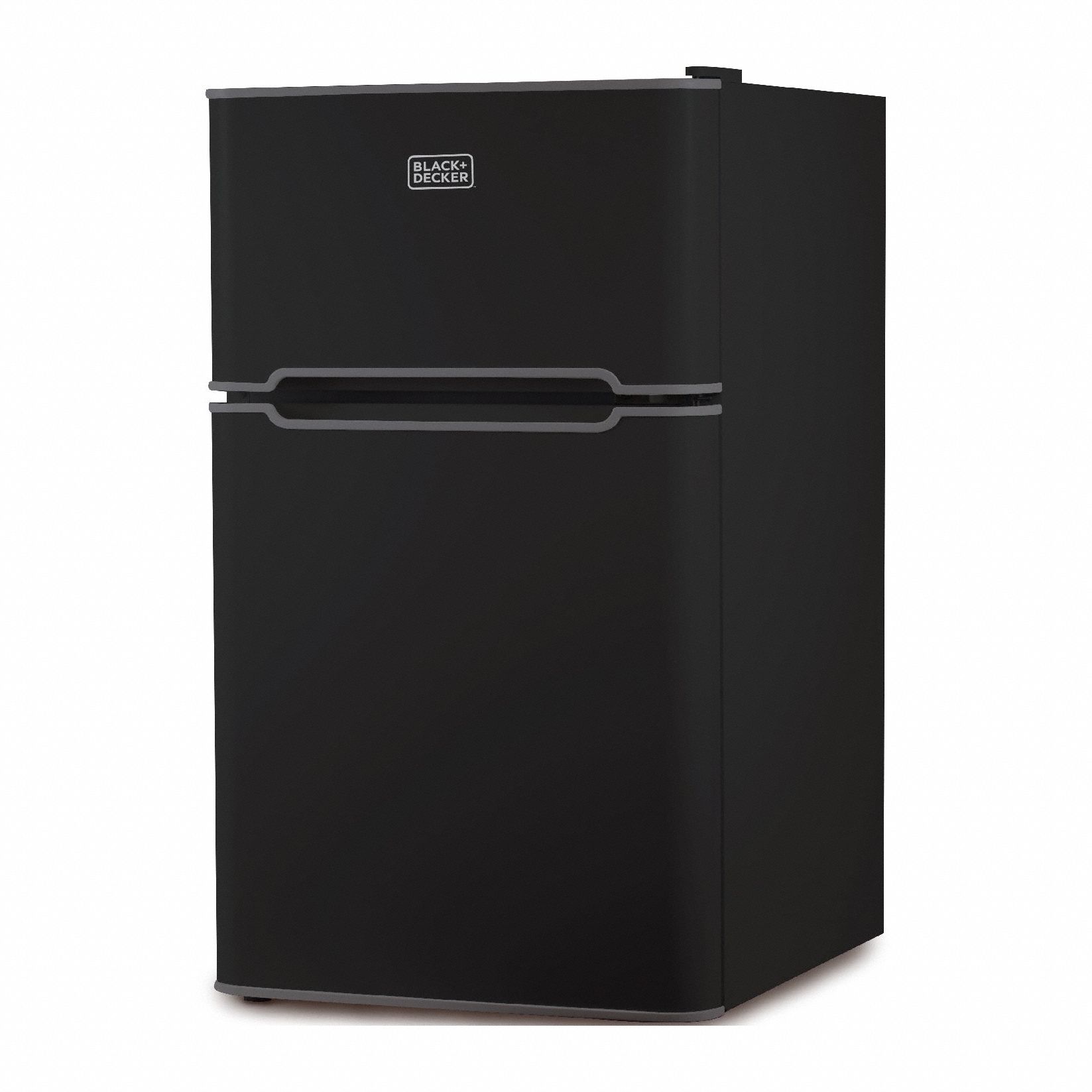 Refrigerator: Black, 3.1 cu ft Total Capacity, 2 Shelves, Energy Star Certified