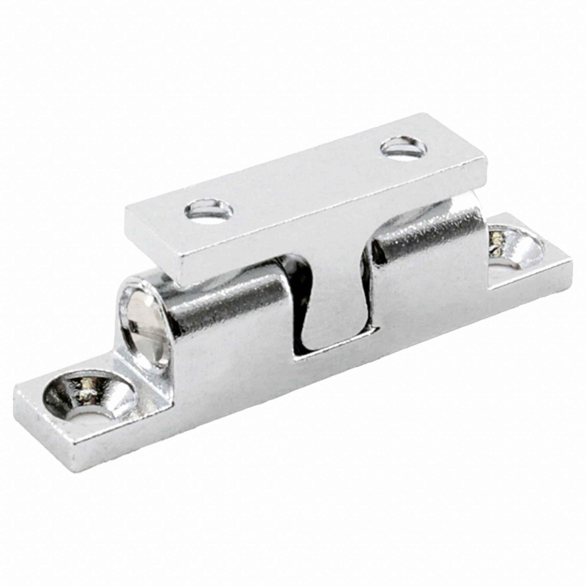 Door Catch: Zinc, Grab, 3/8 in Ht, 1 15/16 in Wd