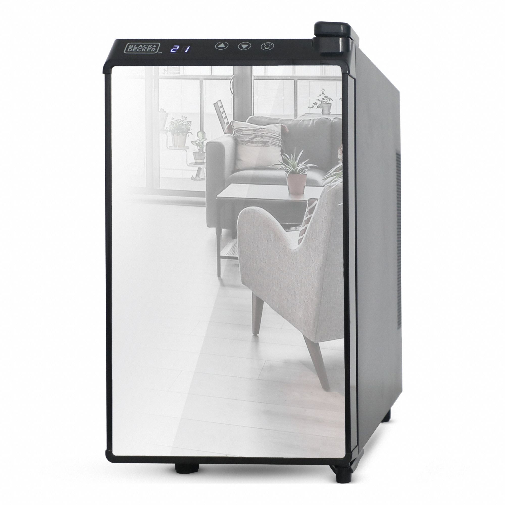 Refrigerator: Black, 1 cu ft Total Capacity, 4 Shelves, Up to 8.9 cu ft